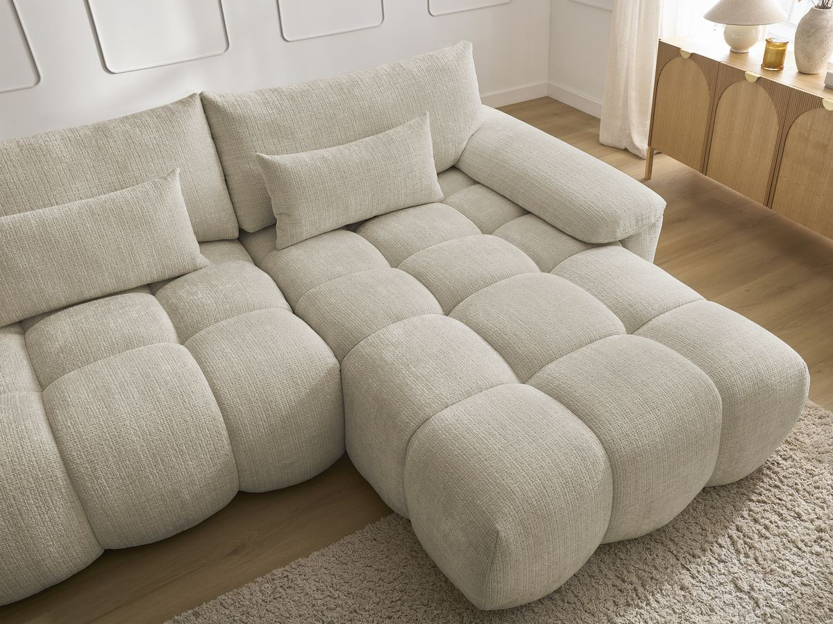 Bobochic Ivane Ecksofa Strukturstoff Beige Ecke rechts