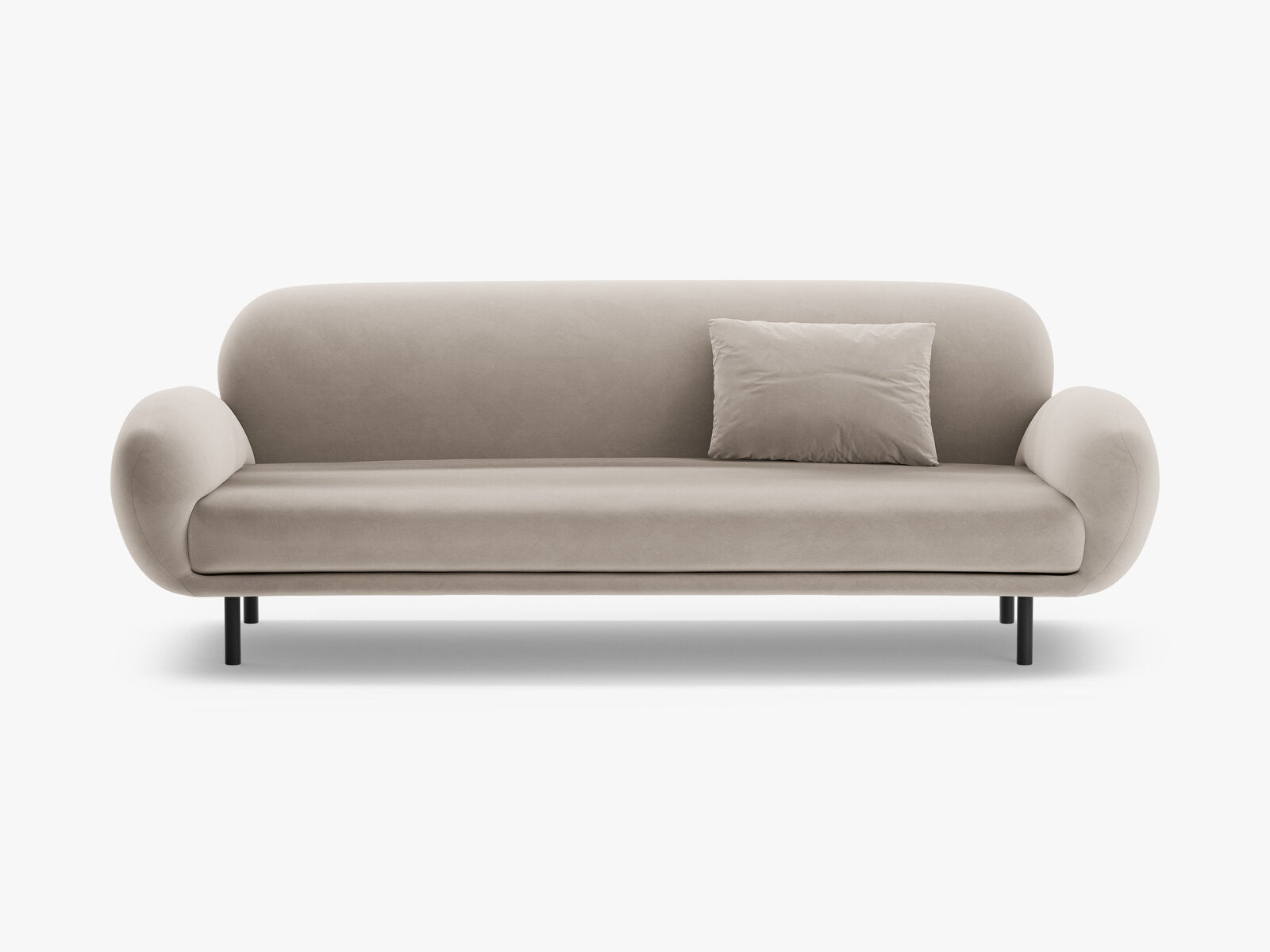 Micadoni Sofa Poppy 3-Sitzer Samt Casino Helles Beige
