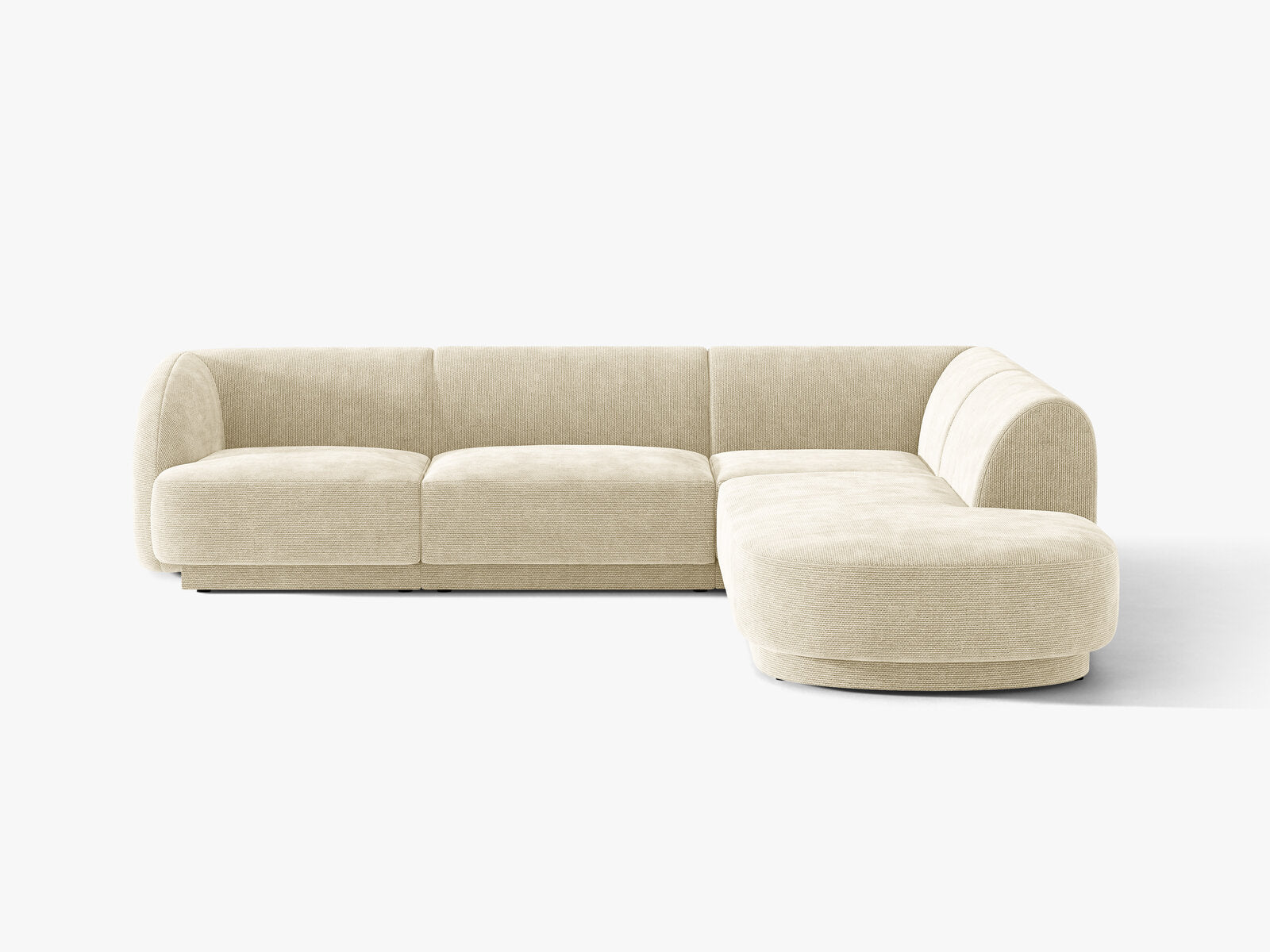Micadoni Ecksofa Miley 6-Sitzer Rechts Chenille Haga Helles Beige