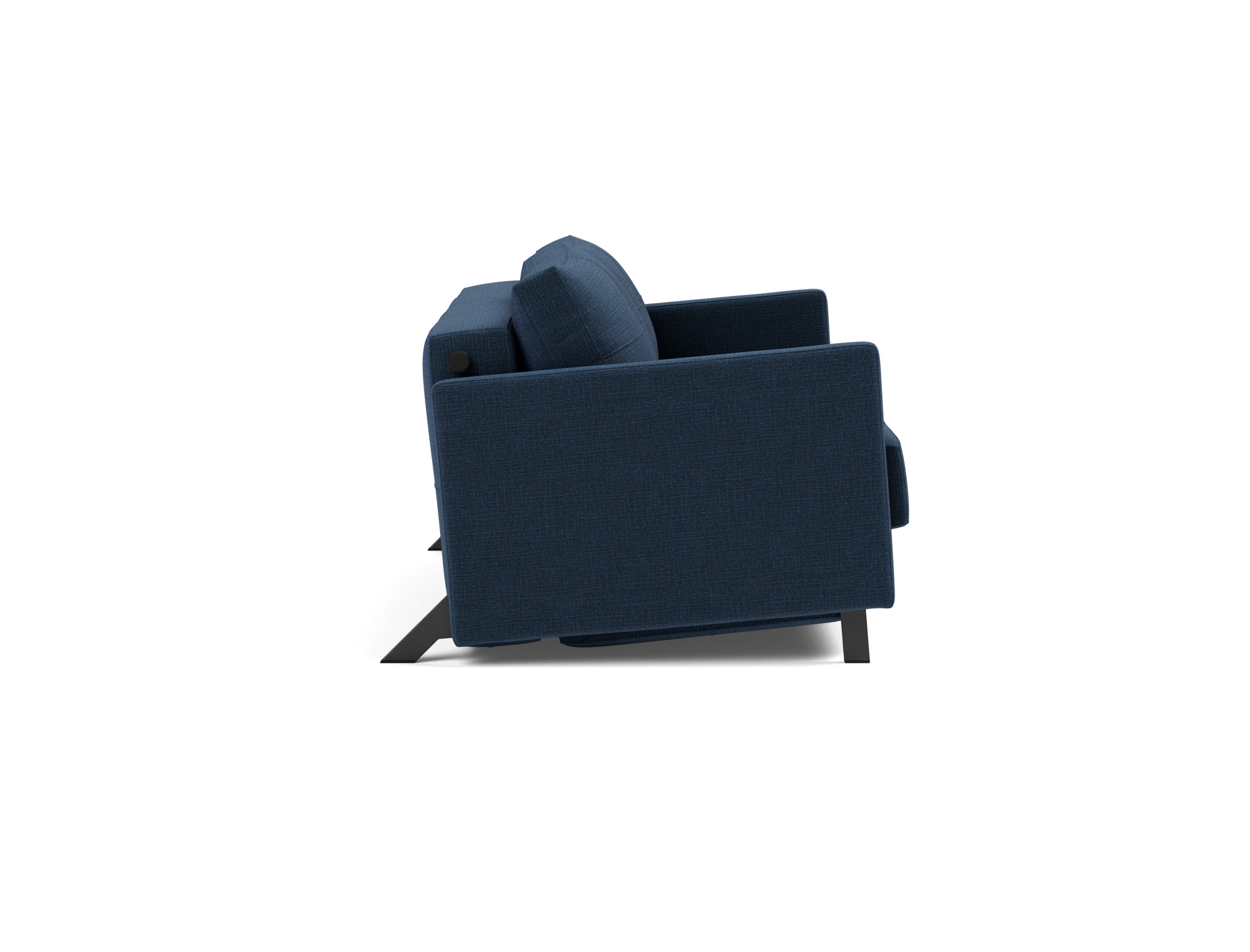 Schlafsofa Cubed mit Armlehnen 140 Chenille Esina 414-Indigo-Blue