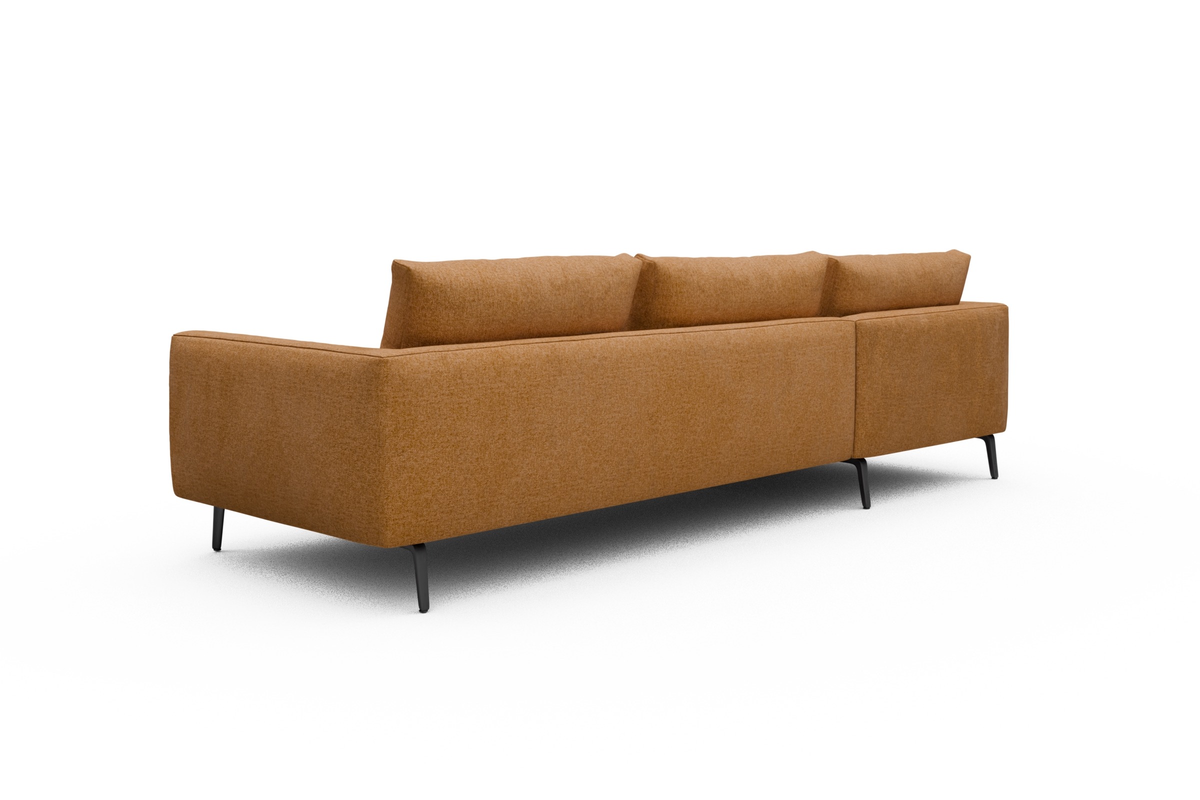 Ecksofa Karl Chaiselongue links mit 2,5-Sitzer Casone-Warm-Yellow