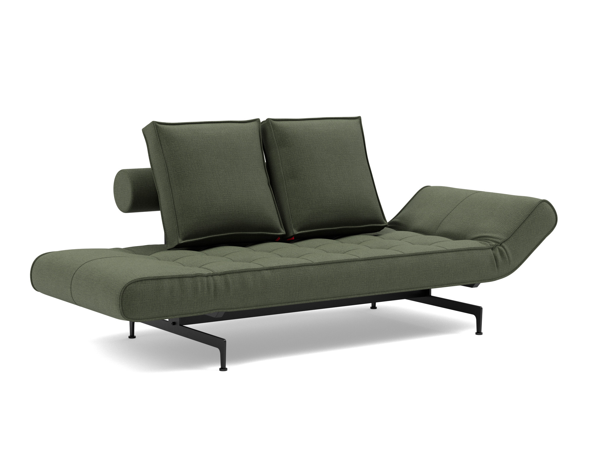 Tagesbett Ghia Chenille Esina 413-Olive-Green Beine Laser schwarz