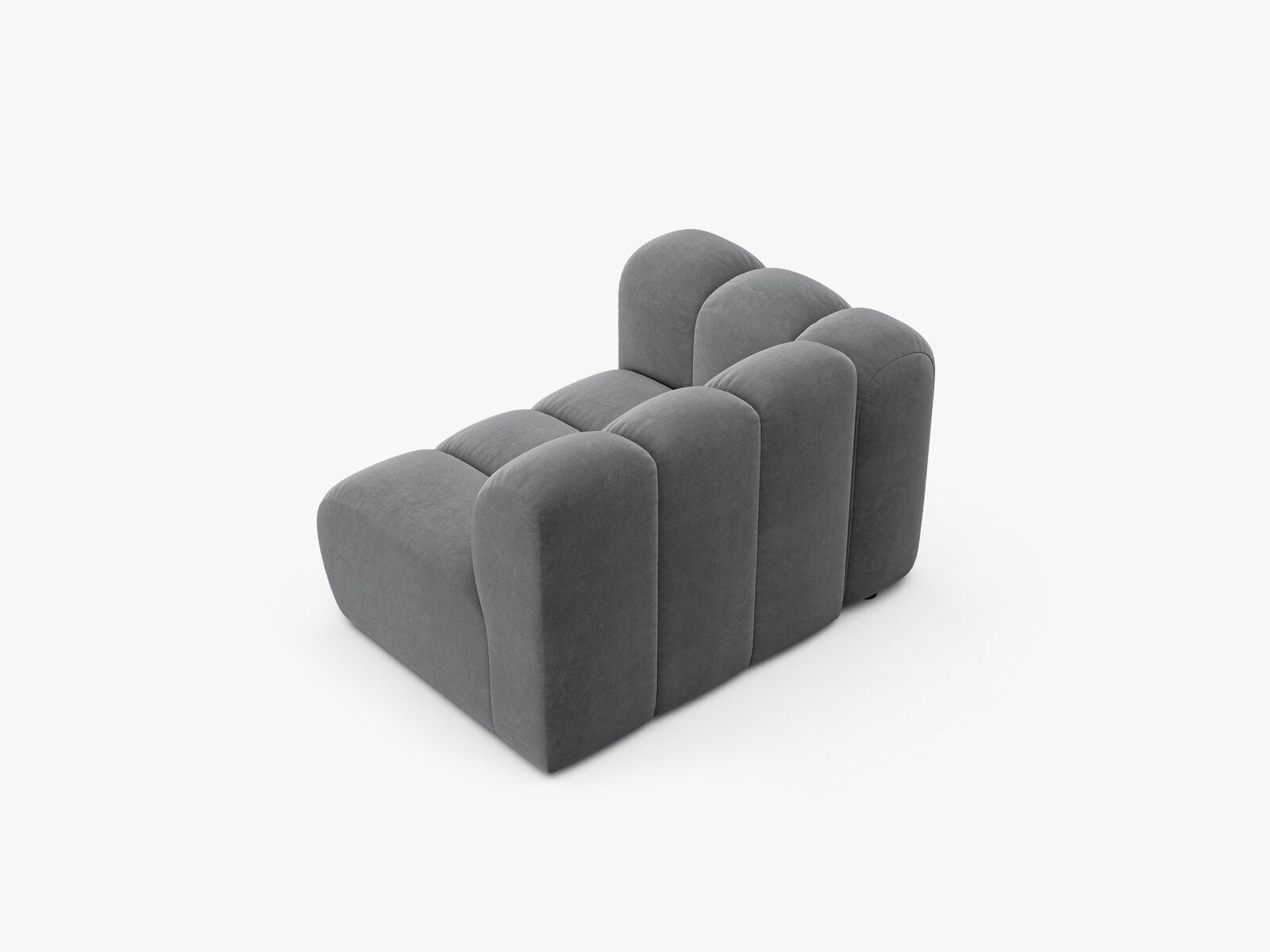 Micadoni Modul Lupine 1-Sitzer Links Samt Salvador Grau