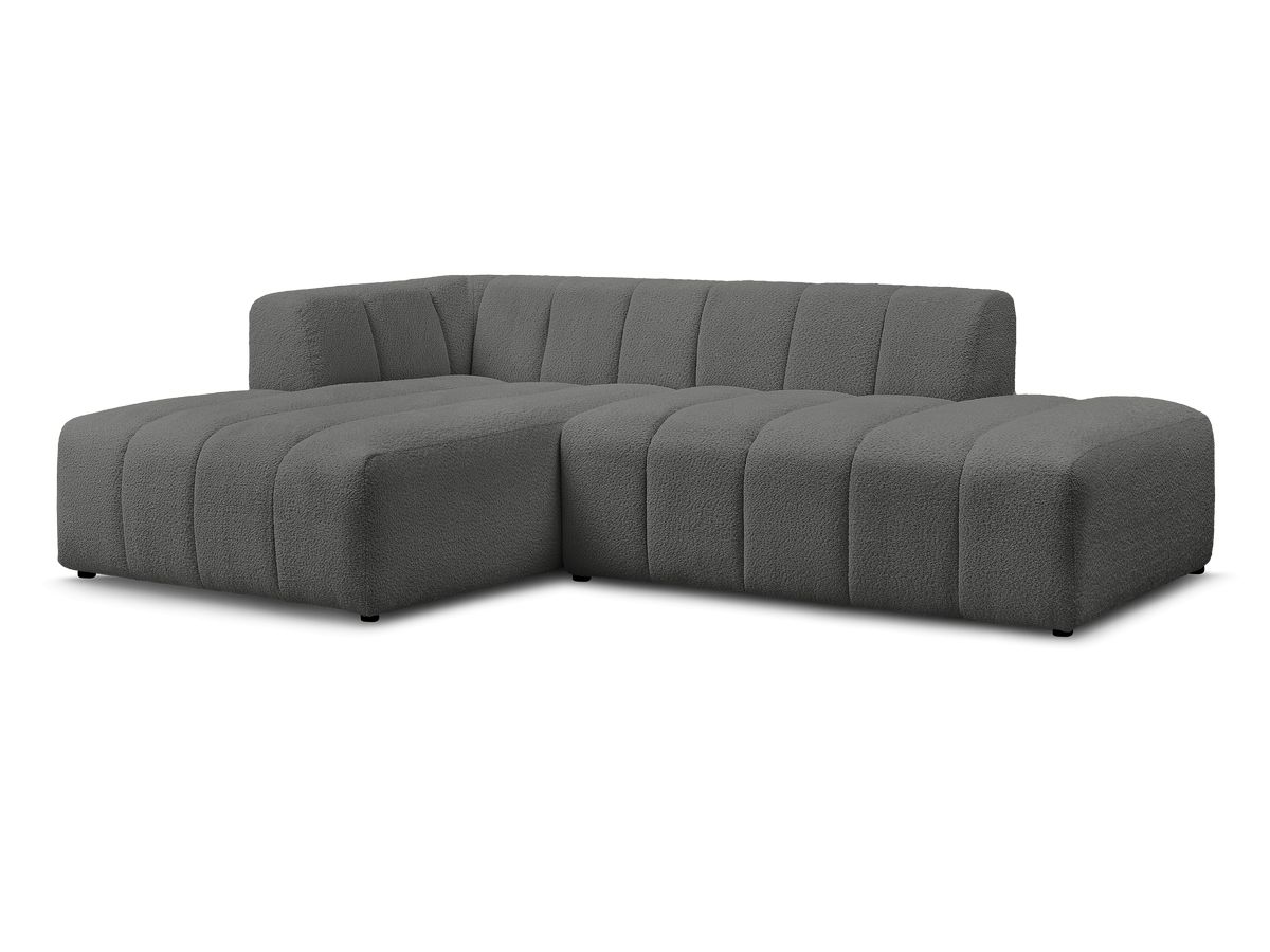 Bobochic Annecy Ecksofa Bouclé-Stoff Dunkelgrau Ecke links