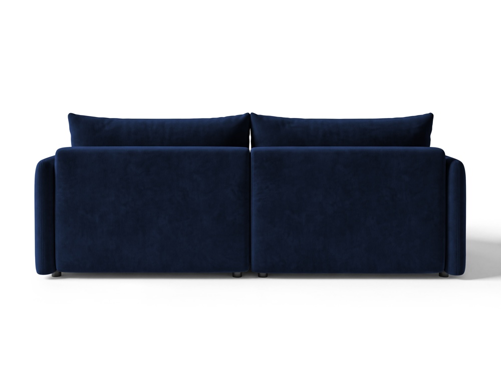 Cosmopolitan Design Ecksofa Monaco 3-Sitzer mit Schlaffunktion Samt Bluvel Königsblau Links