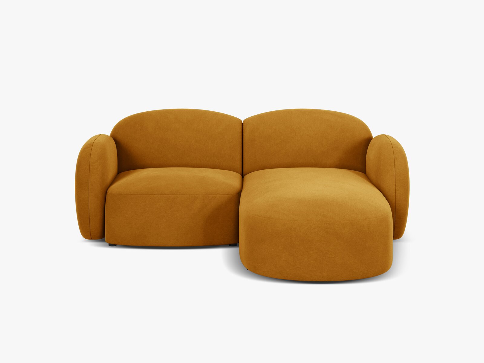 Micadoni Ecksofa Blair 3-Sitzer Rechts Samt Casino Gelb
