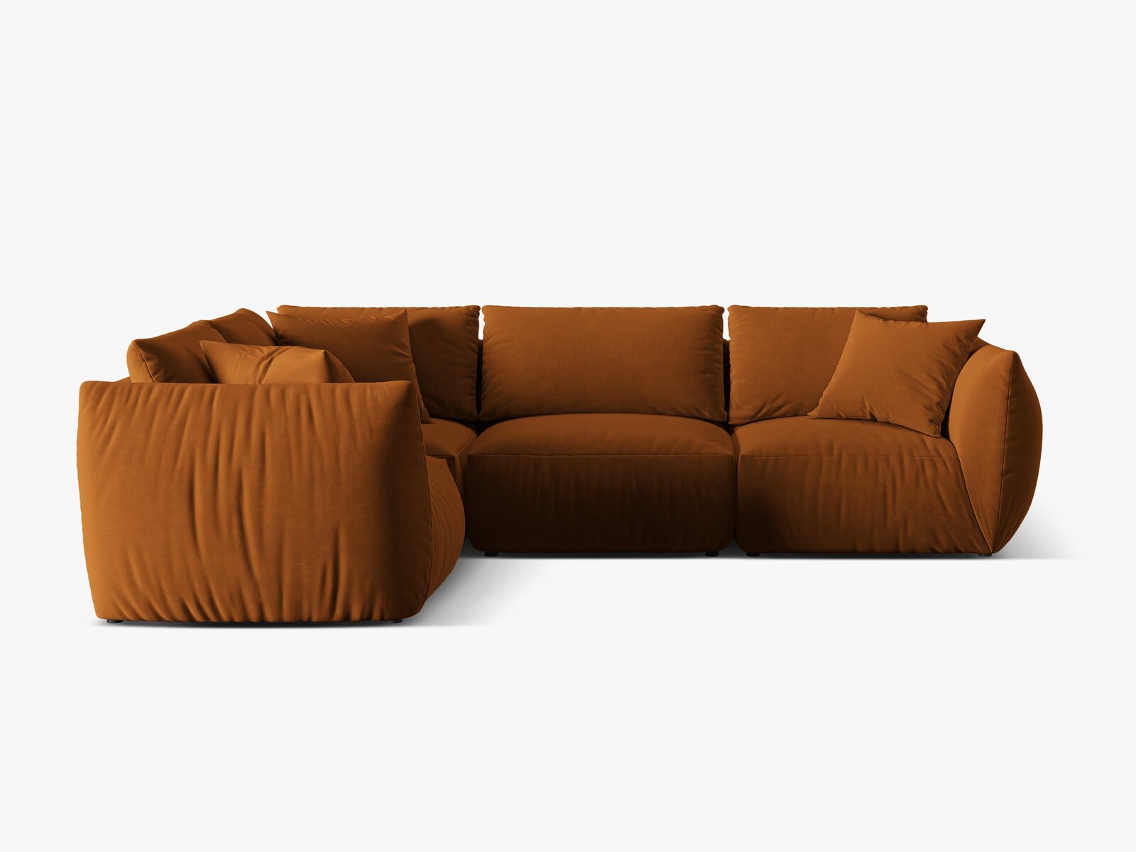 Micadoni Ecksofa Chris 4-Sitzer Links Samt Terrakotta