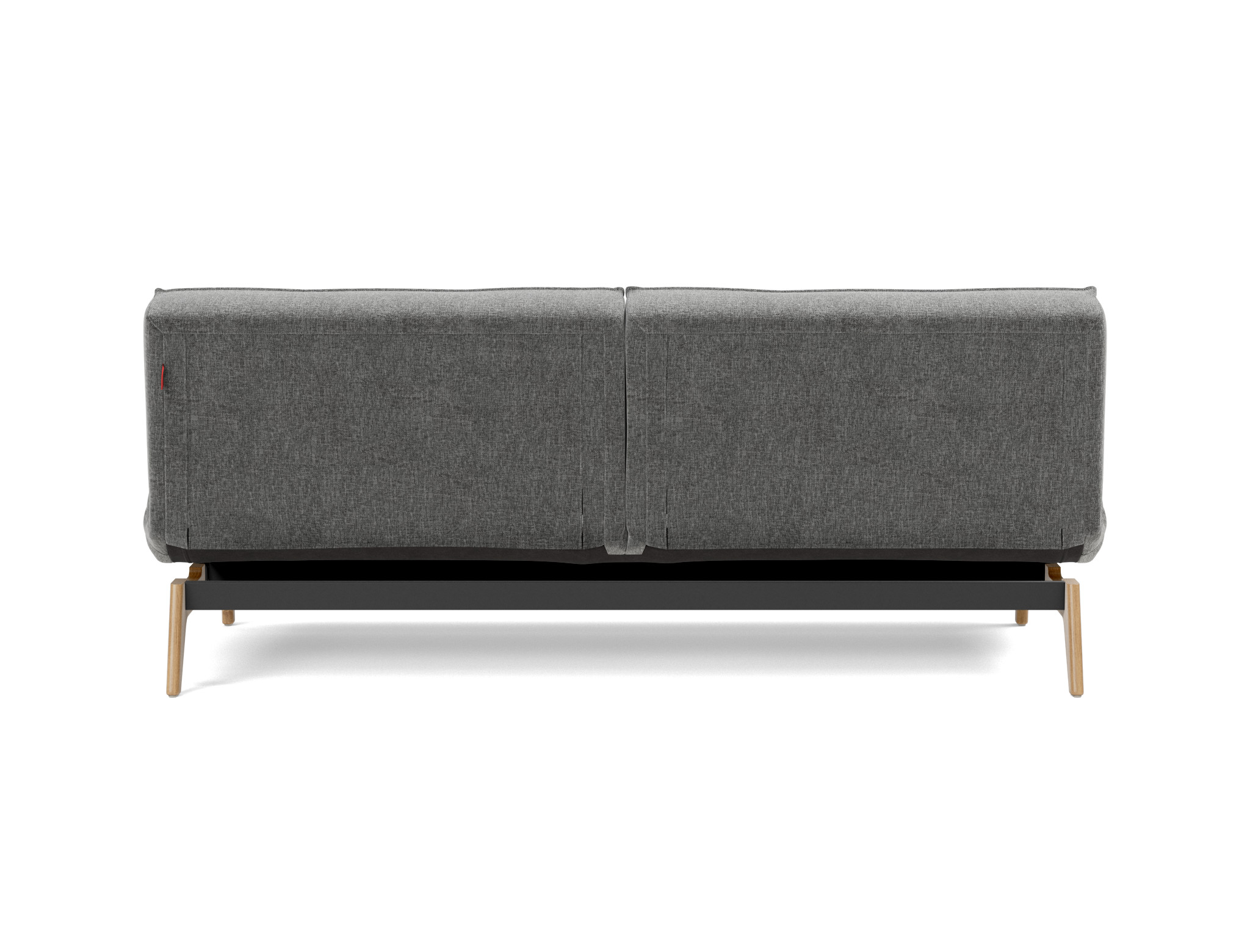 Schlafsofa Splitback Strukturierter Stoff Twist 563-Charcoal Beine Eiche