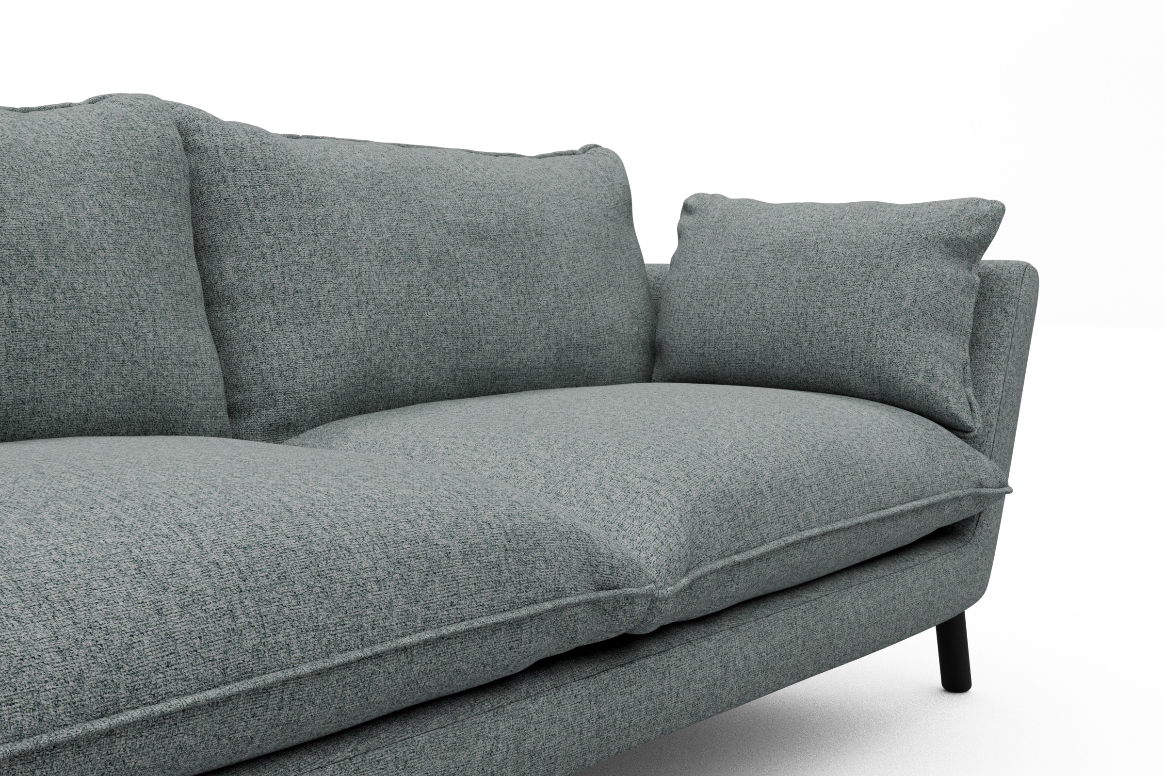 Sofa Emil PREMIUM 3-Sitzer Beinfarbe Eiche Schwarz Casone-Light-Mixed-Green