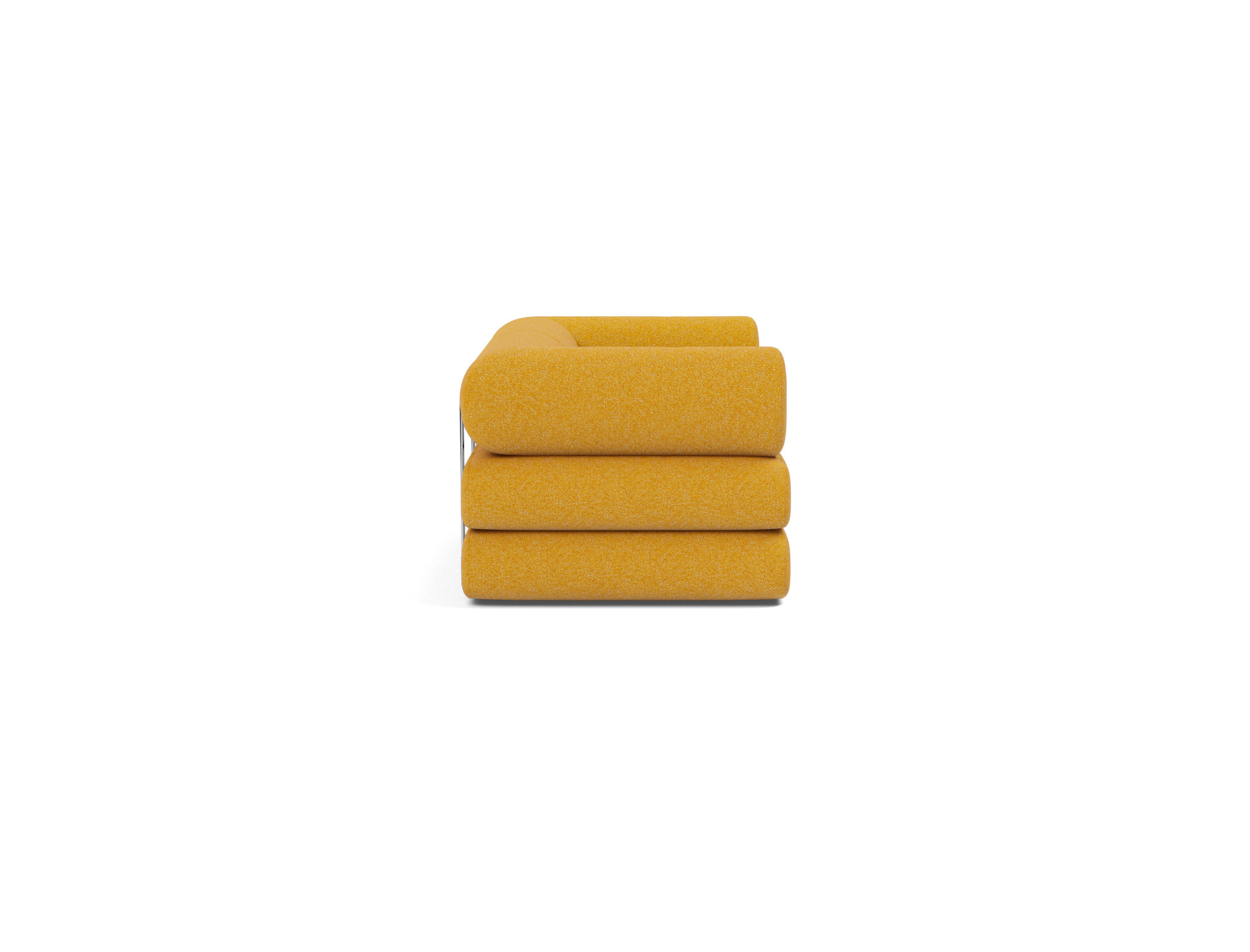 Tagesbett Circlus mit L-förmigen Armlehnen Boucle Skandi 536-Ochre