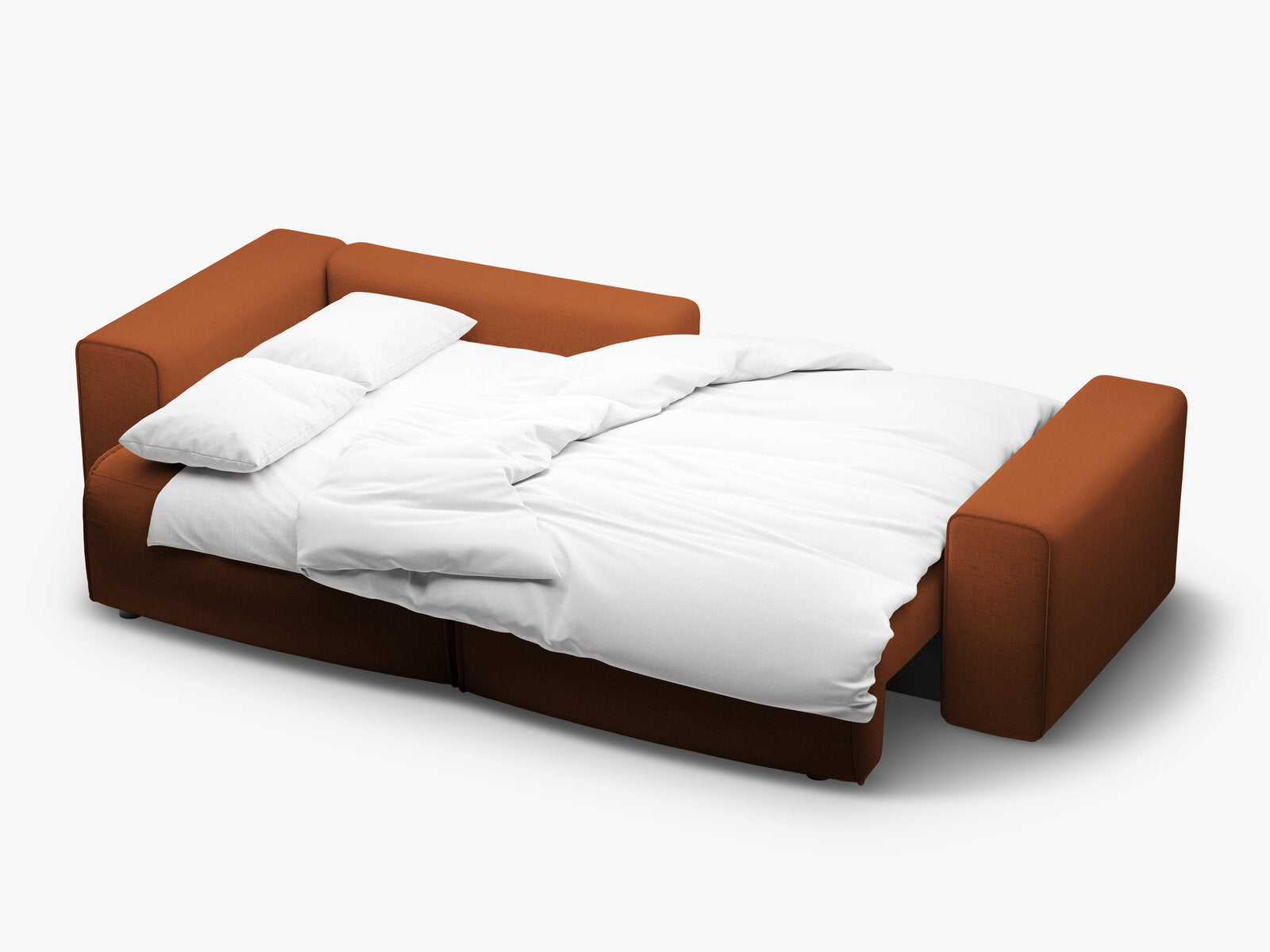 Micadoni Ecksofa Victor 3-Sitzer mit Schlaffunktion Links Strukturierter Stoff Ziegel