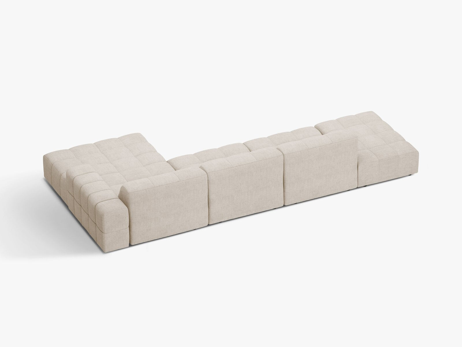 Micadoni Ecksofa Jennifer 5-Sitzer Chenille Eden Helles Beige Rechts