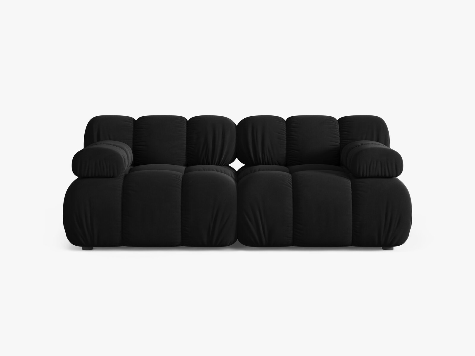 Micadoni Modulares Sofa Bellis 2-Sitzer Samt Bluvel Schwarz