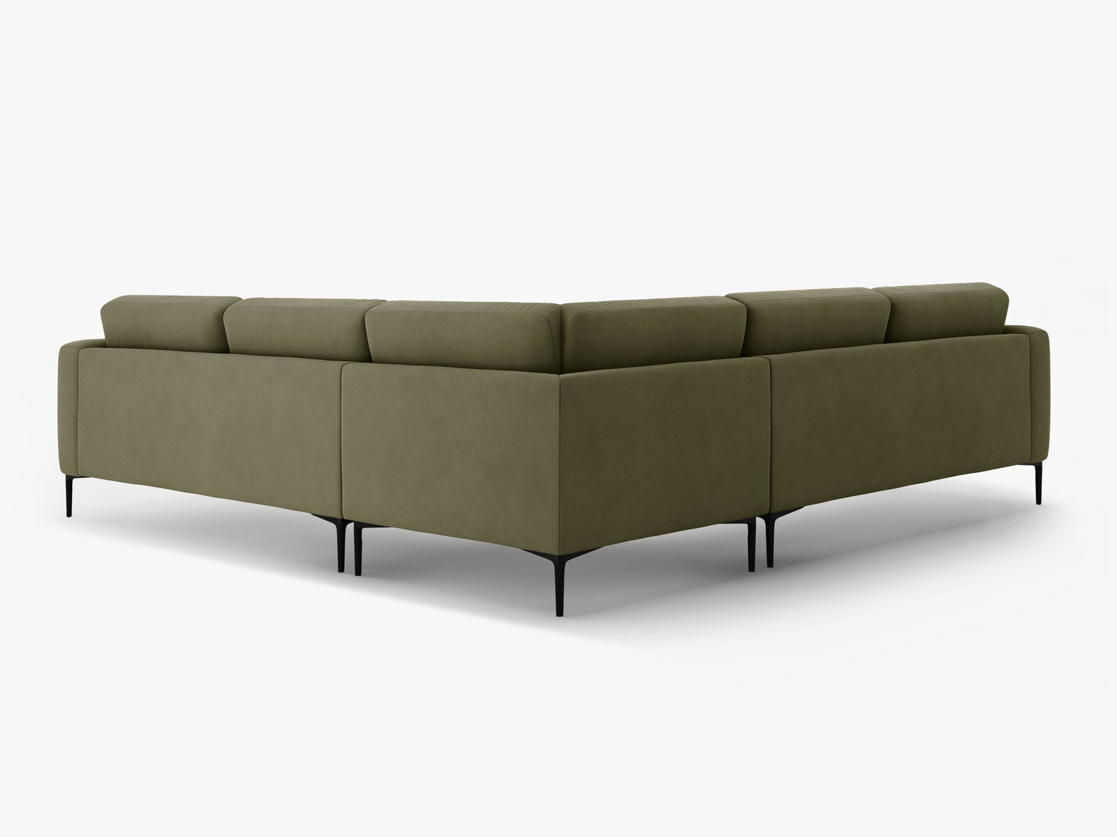 Micadoni Ecksofa Bemy 5-Sitzer Samt Grün