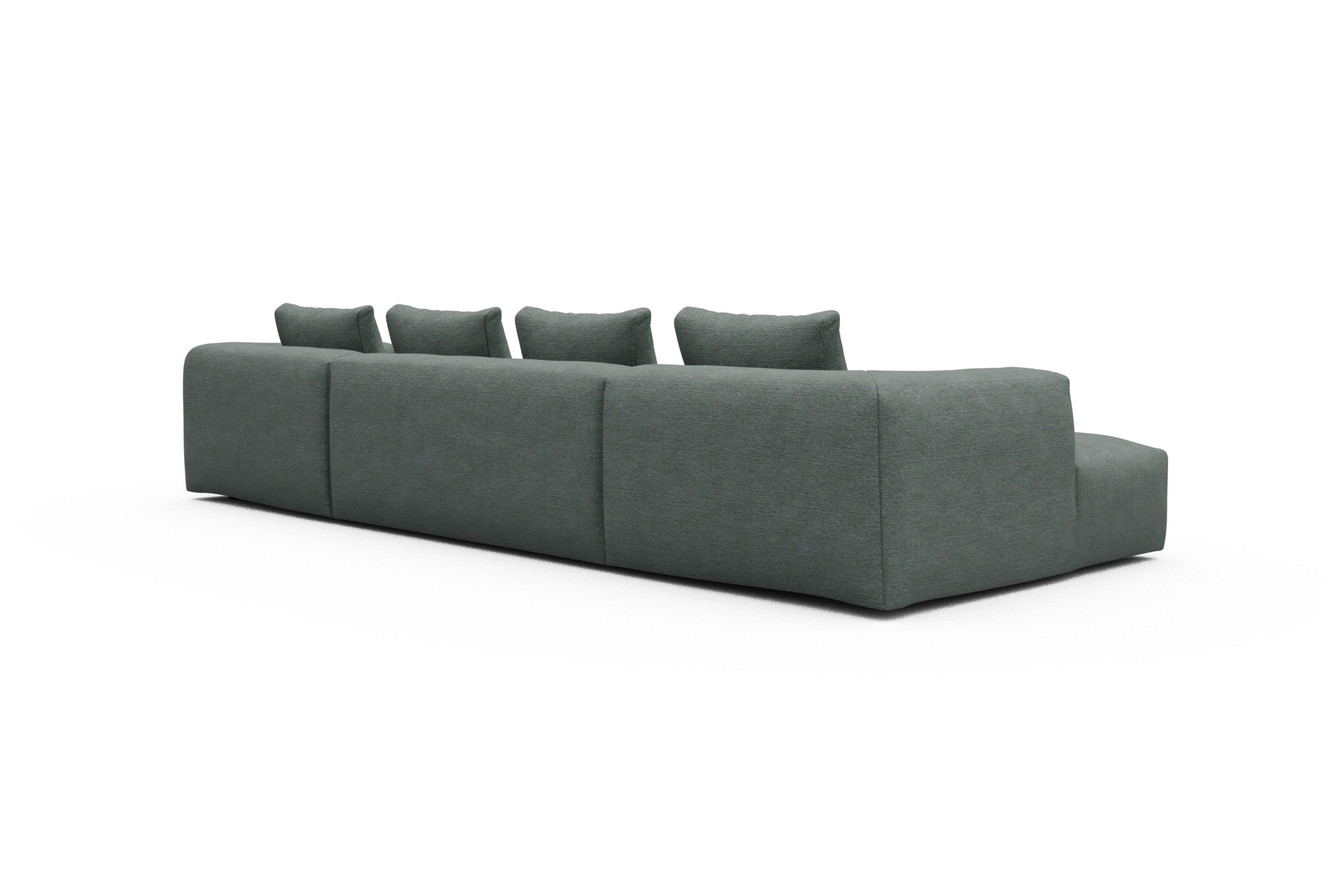 Wohnlandschaft Fred mit 2-Sitzer und Chaiselongue beidseitig Carreno-Ice-Blue
