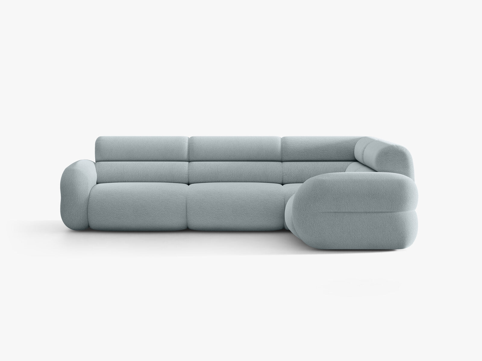 Micadoni Neo Ecksofa 295 cm Links Boucle Baloo Hellblau
