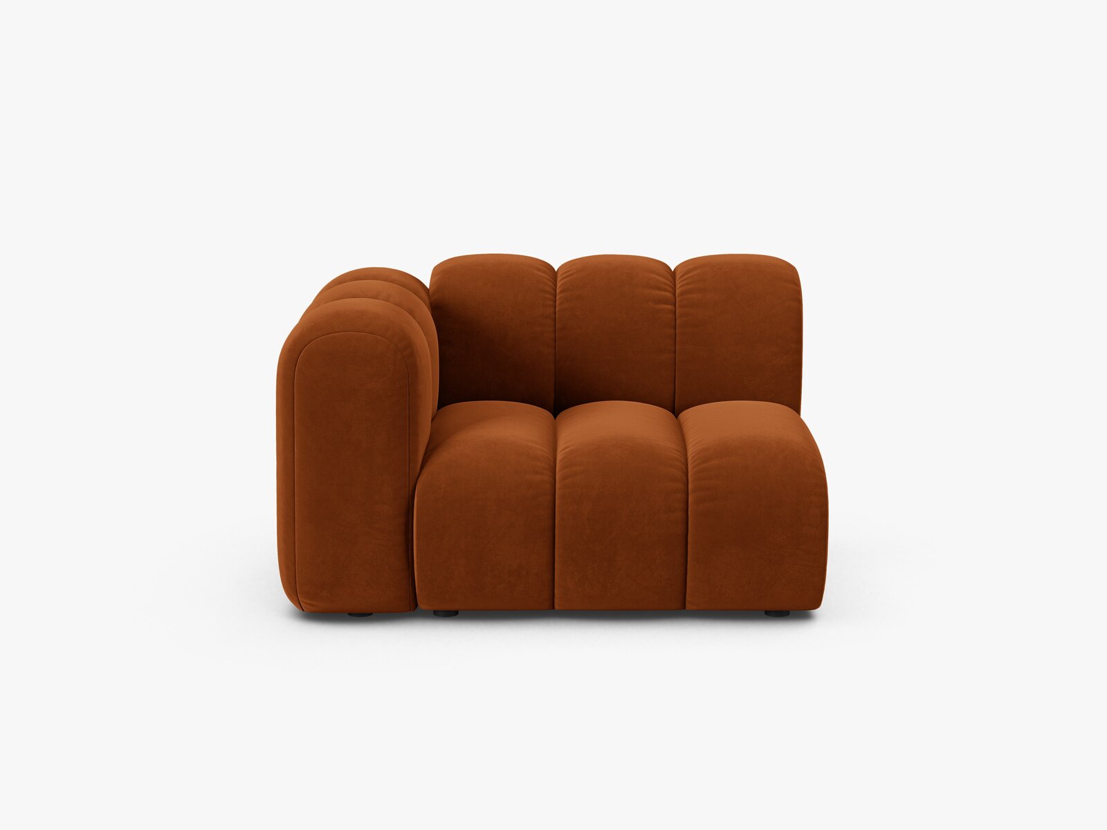 Micadoni Modul Lupine 1-Sitzer Links Samt Salvador Terrakotta