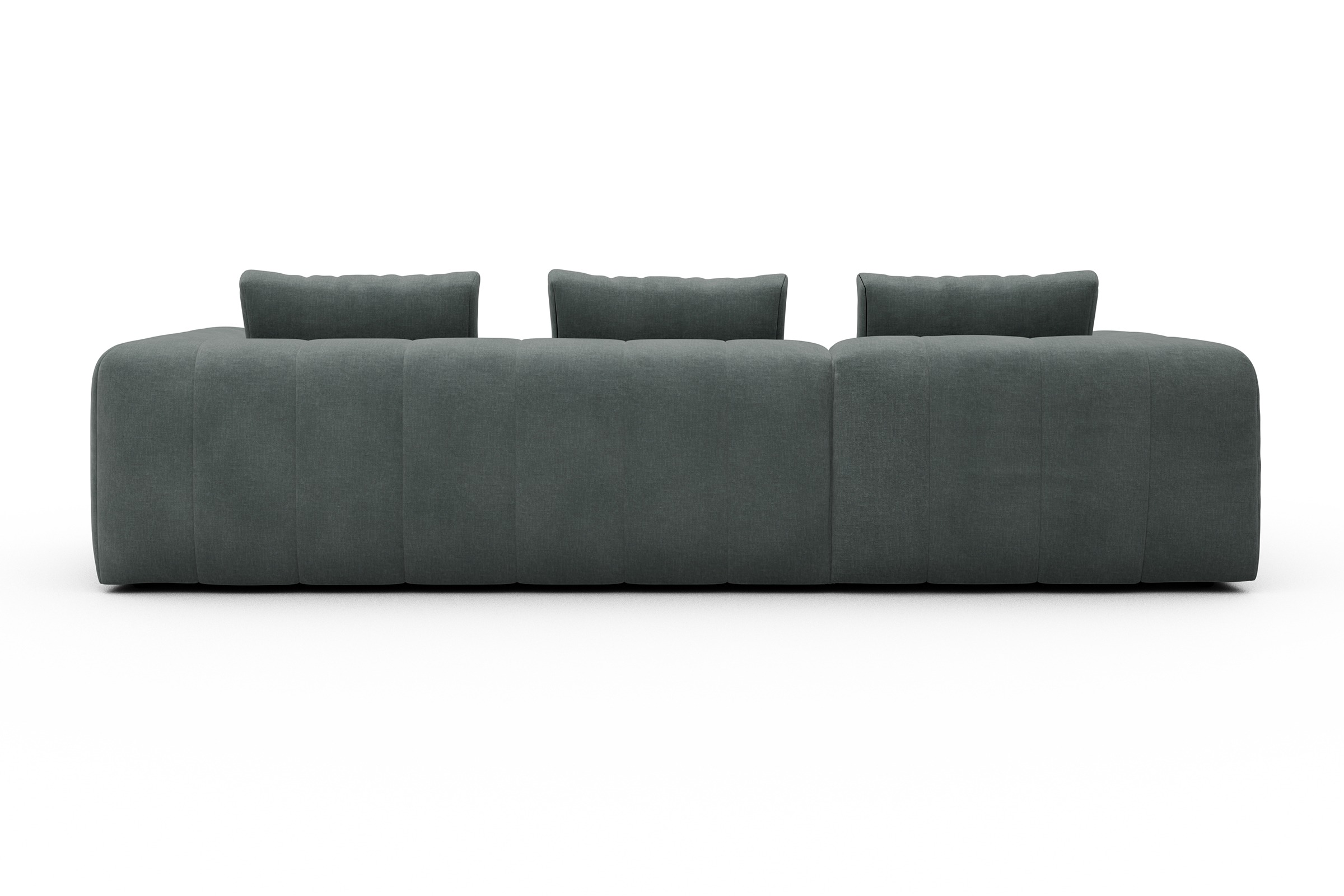 Ecksofa Hugo 2,5-Sitzer Armlehne rechts mit Chaiselongue Smooth-Silver-Grey