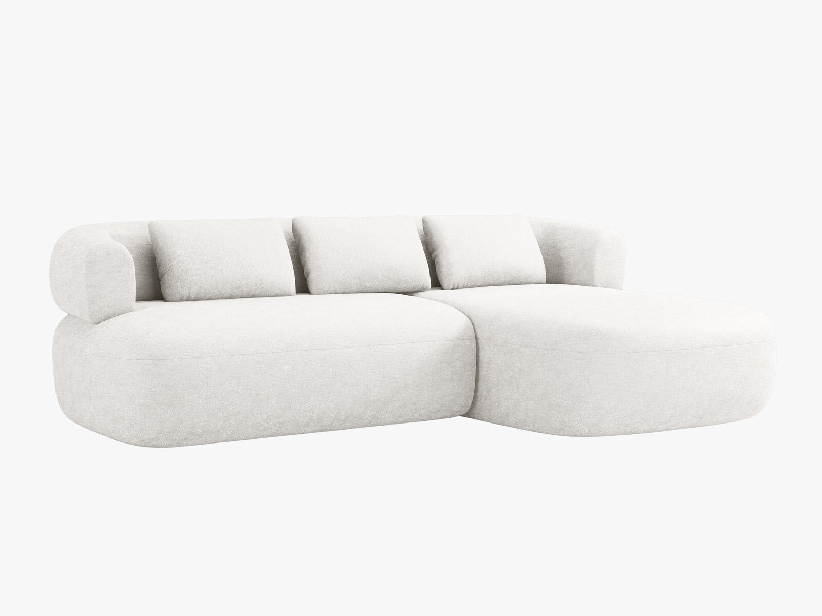 Micadoni 5-Sitzer Ecksofa Jenny Rechts Chenille Perfect Harmony Helles Beige
