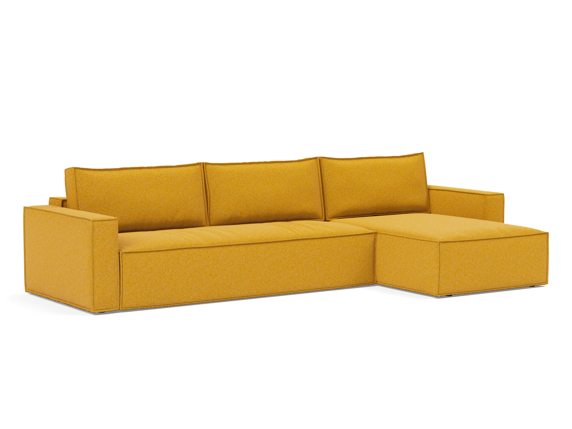 Schlafsofa Newilla mit Chaiselongue Boucle Skandi 536-Ochre