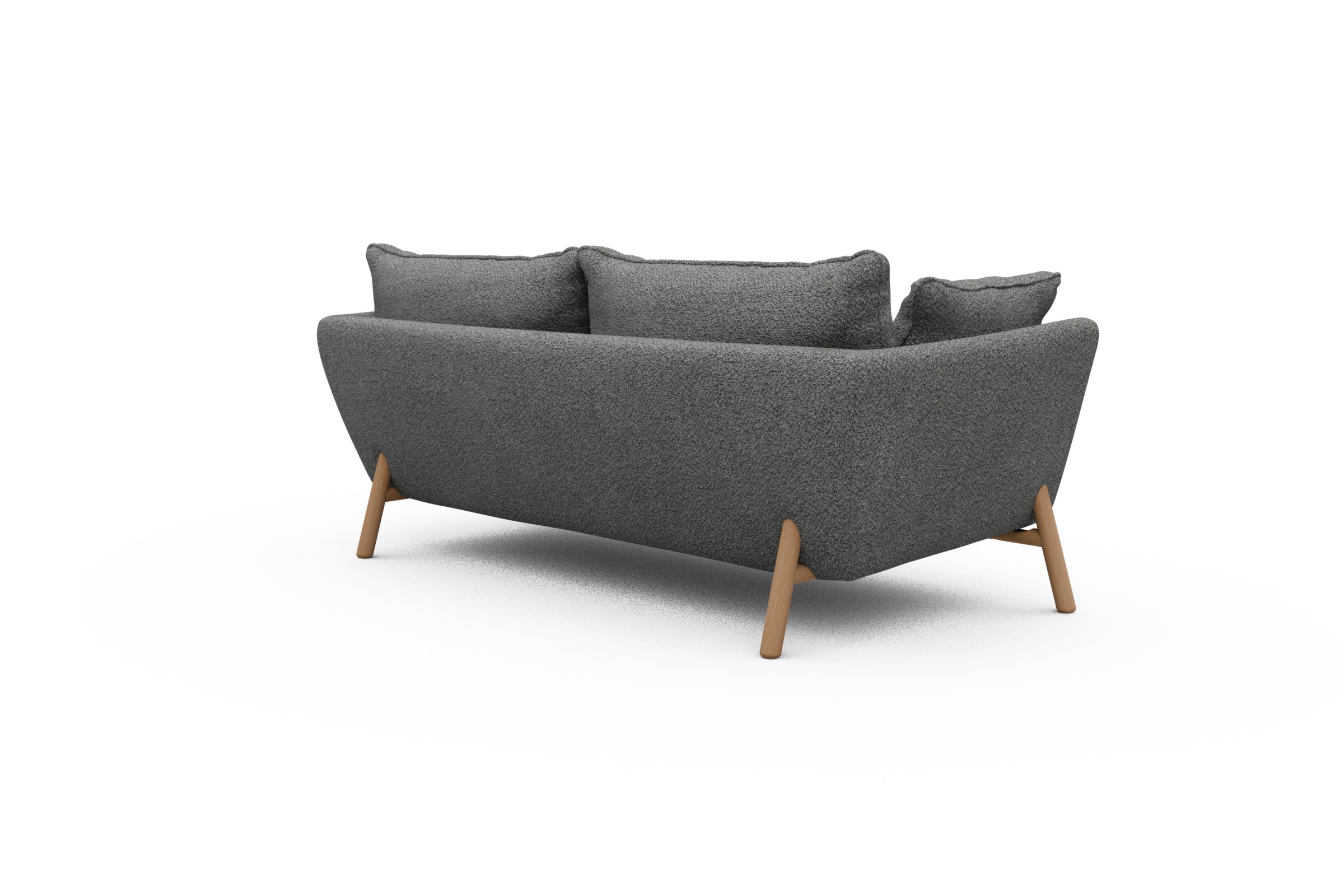 Sofa Emil PREMIUM 2-Sitzer Beinfarbe Eiche Natur Vanora-Warm-Grey