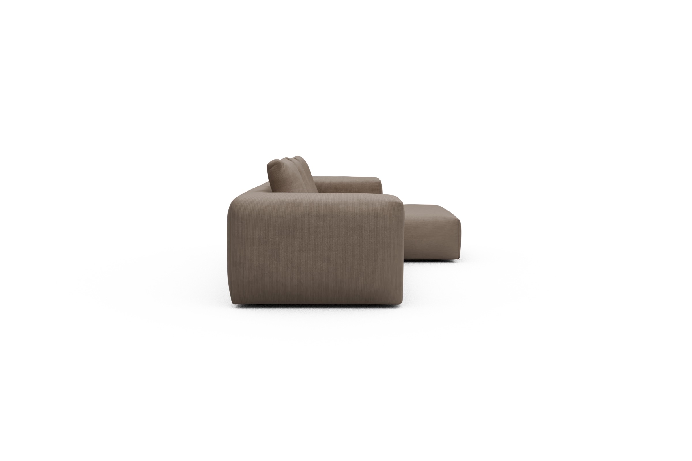 Ecksofa Fred Chaiselongue rechts mit 2,5-Sitzer Cordufine-Biege