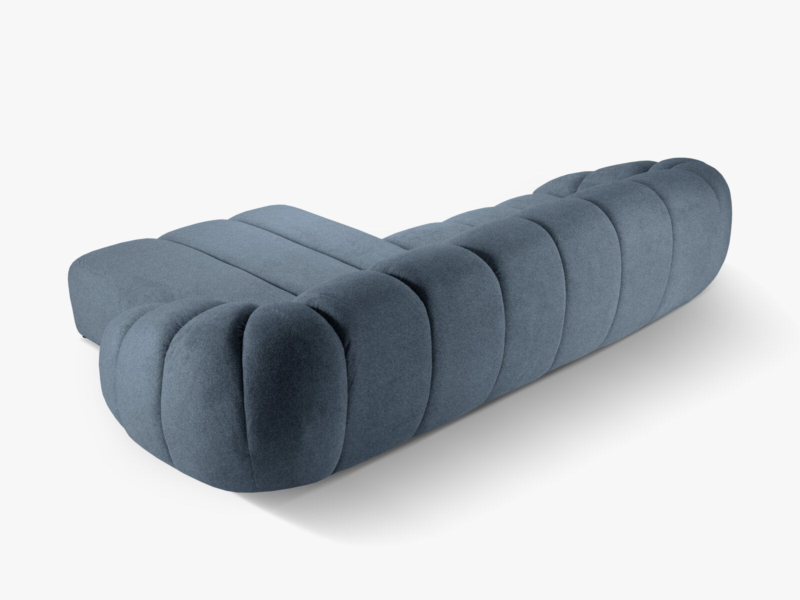 Micadoni Ecksofa Diana 4-Sitzer Rechts Strukturierter Samtstoff Jeansblau