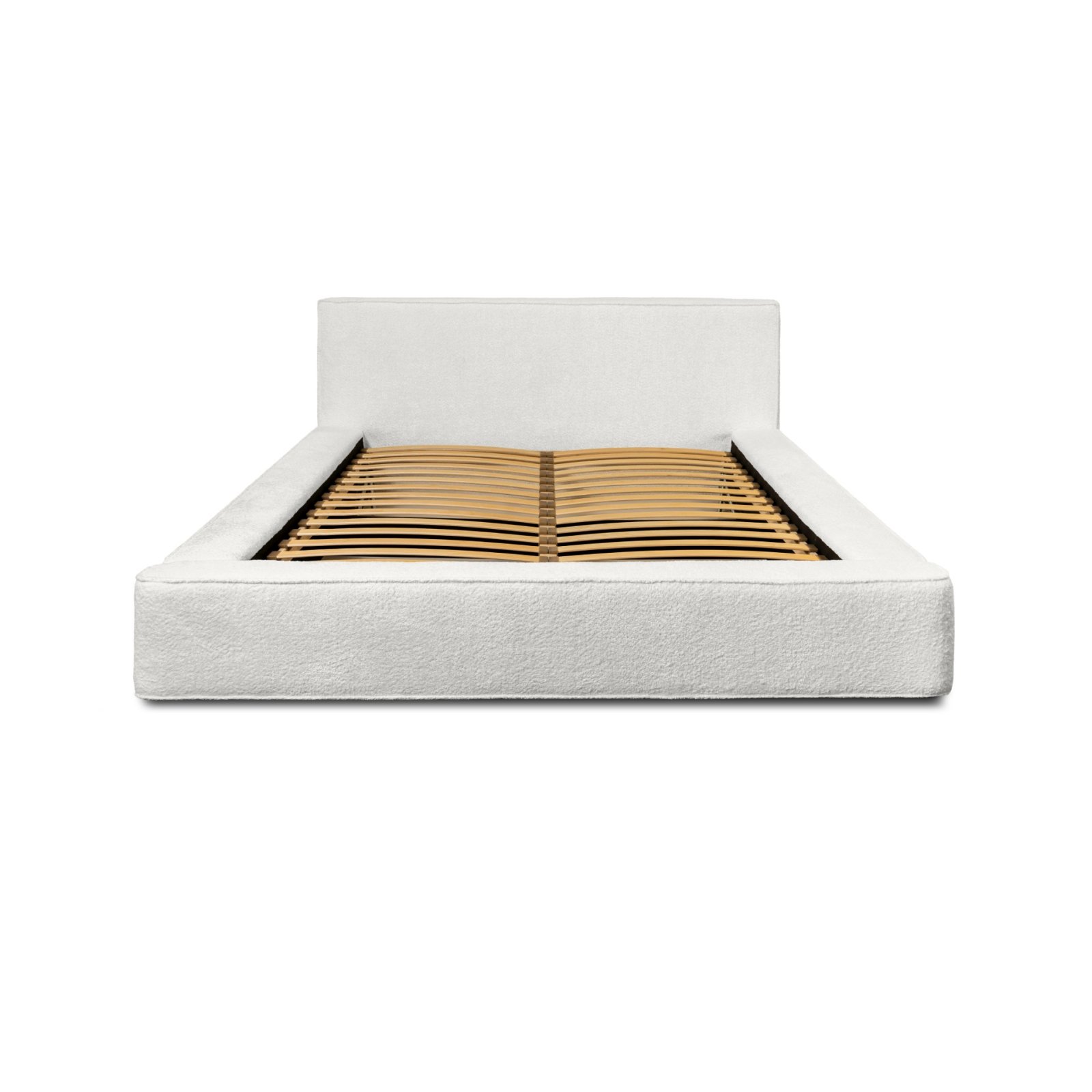 Polsterbett Delano Boucle 140x200 mit Holzrahmen Euphoria 01 Ivory