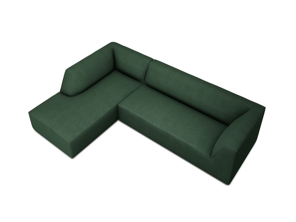 Cosmopolitan Design Ecksofa Siena 4-Sitzer Strukturierter Stoff Ottawa Grün Links