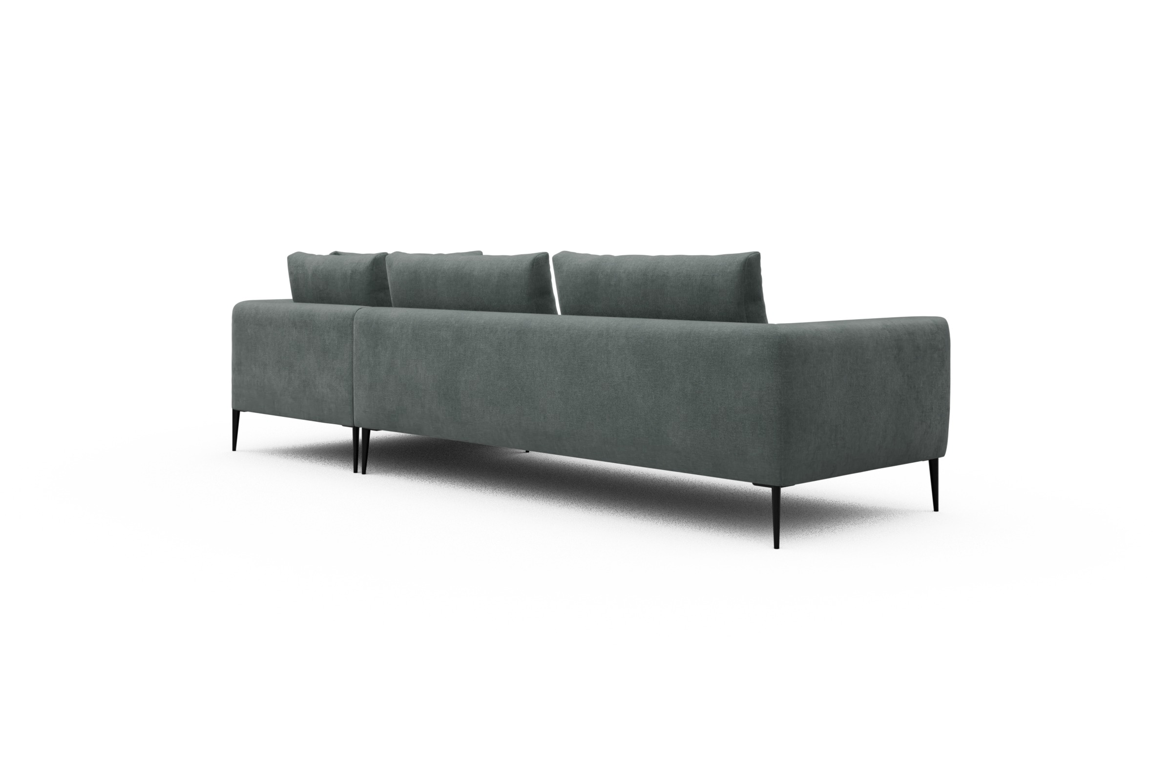 Ecksofa Paul Relax-Ecke links mit 3-Sitzer Smooth-Silver-Grey