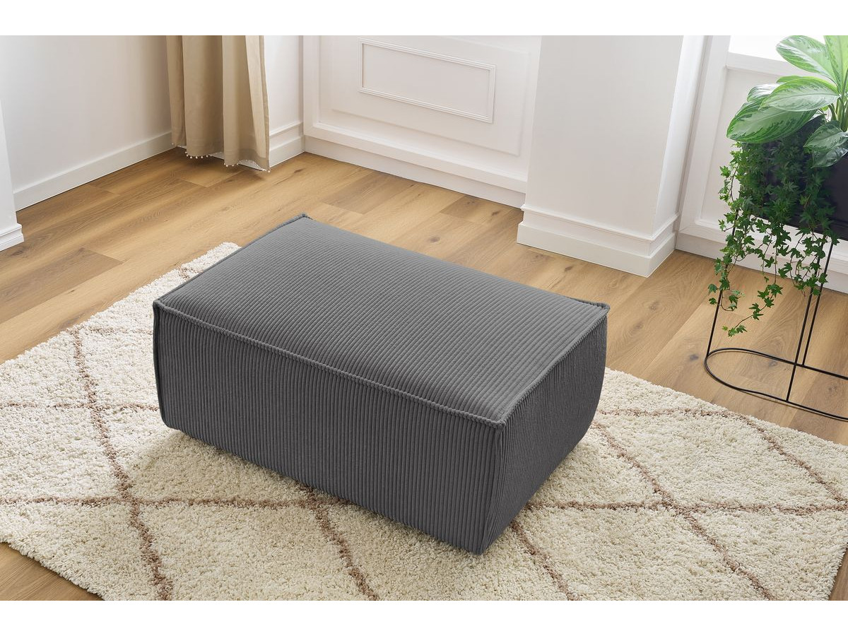 Bobochic Nihad Pouf Cordsamt Dunkelgrau