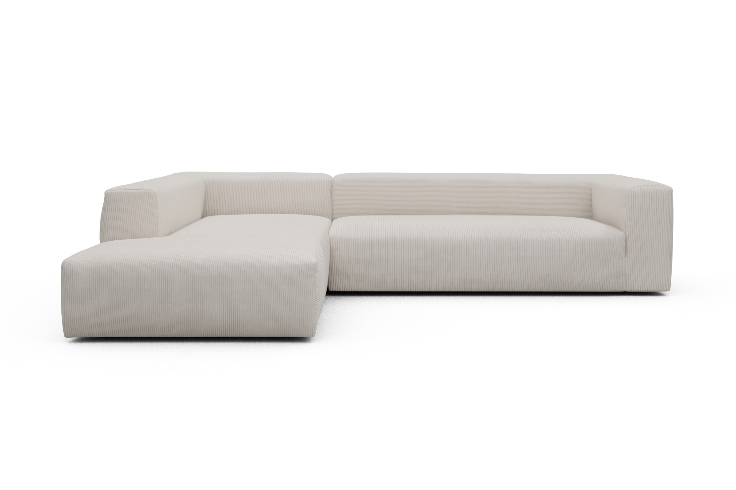 Ecksofa Fred Relax-Ecke links mit 2,5-Sitzer Kord Corduroy 594-Ivory