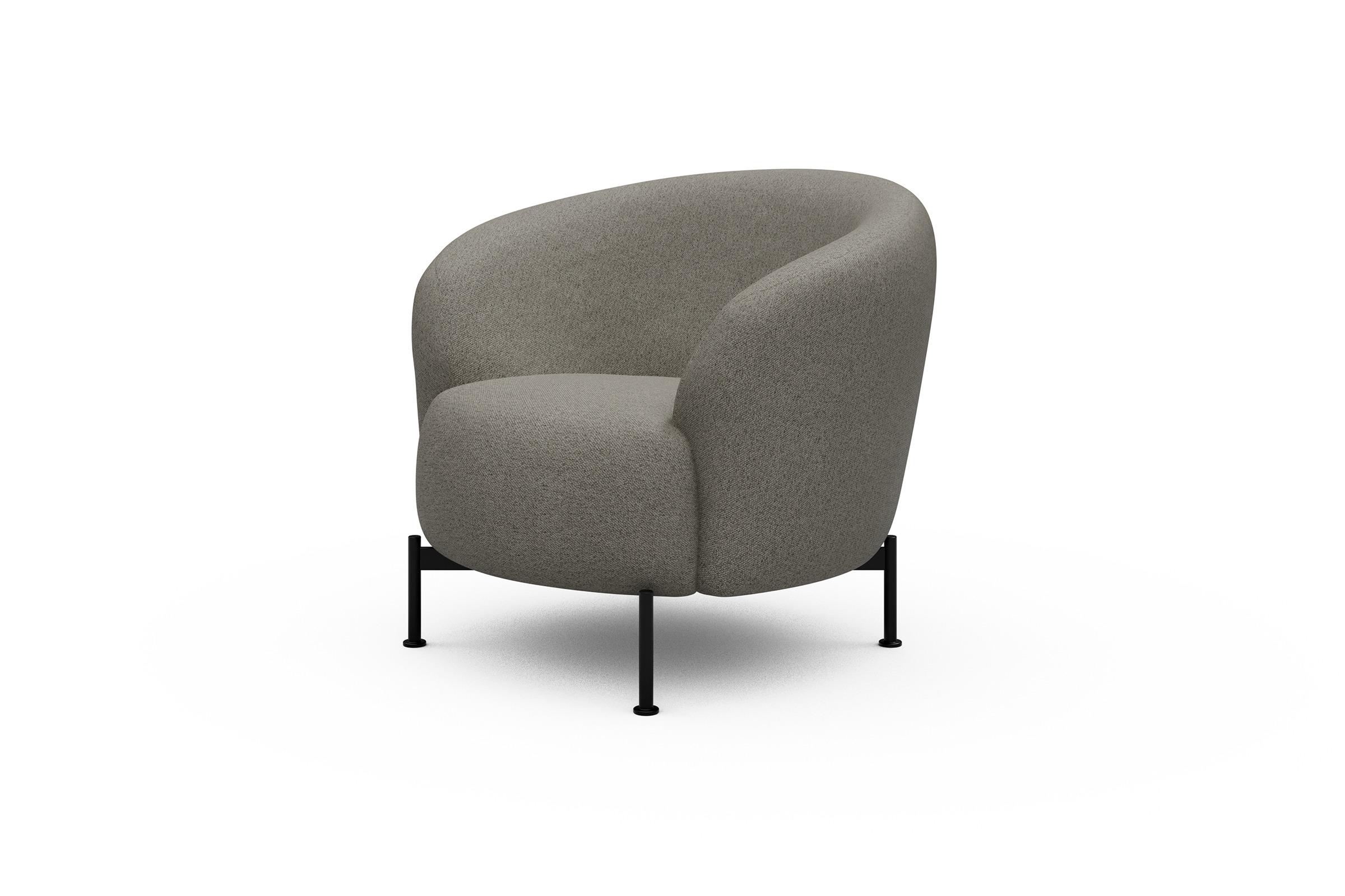 Sessel Ronda X-Metallgestell Schwarz Denari-Warm-Grey