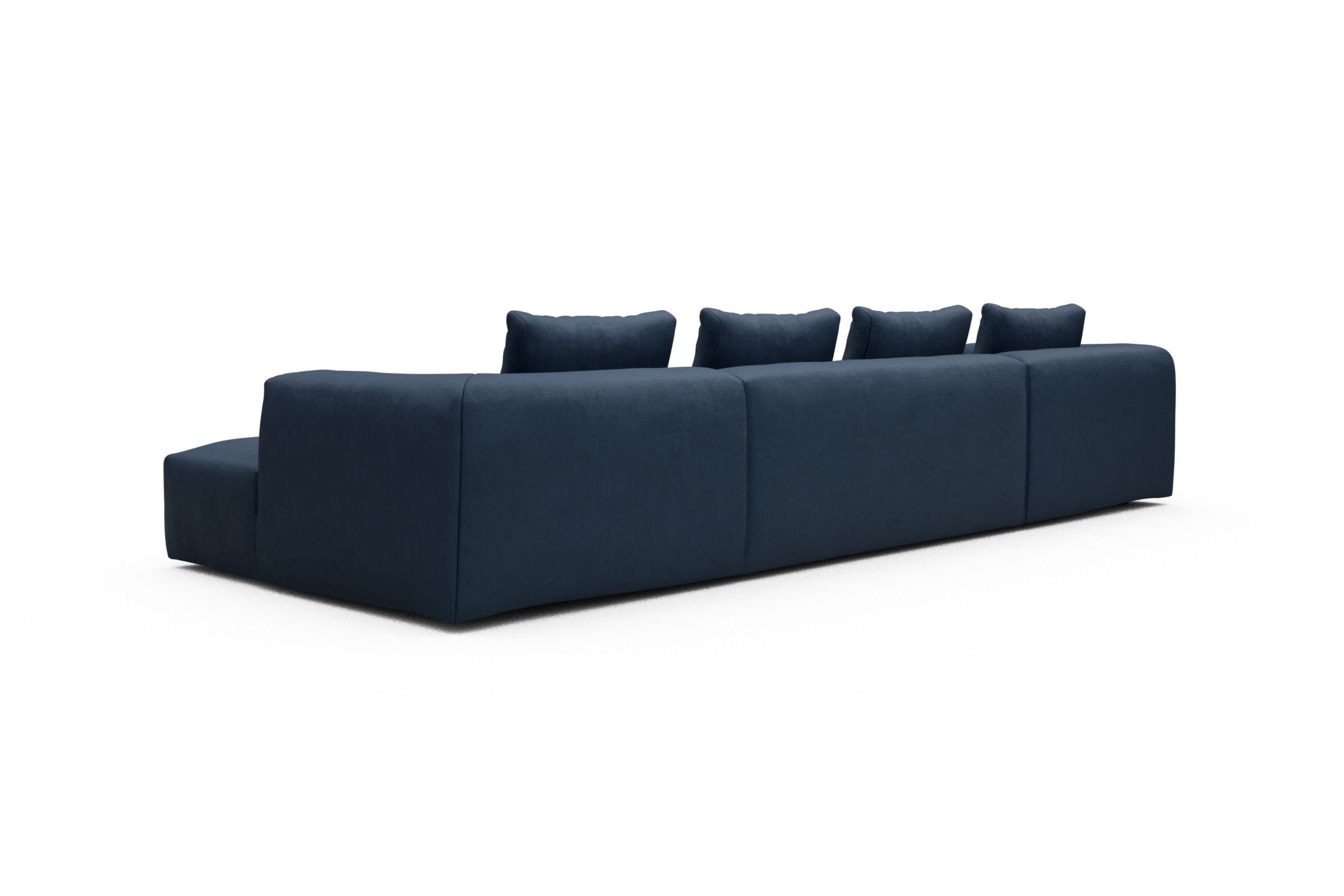 Wohnlandschaft Fred mit 2-Sitzer und Chaiselongue beidseitig Cordufine-Royal-Blue