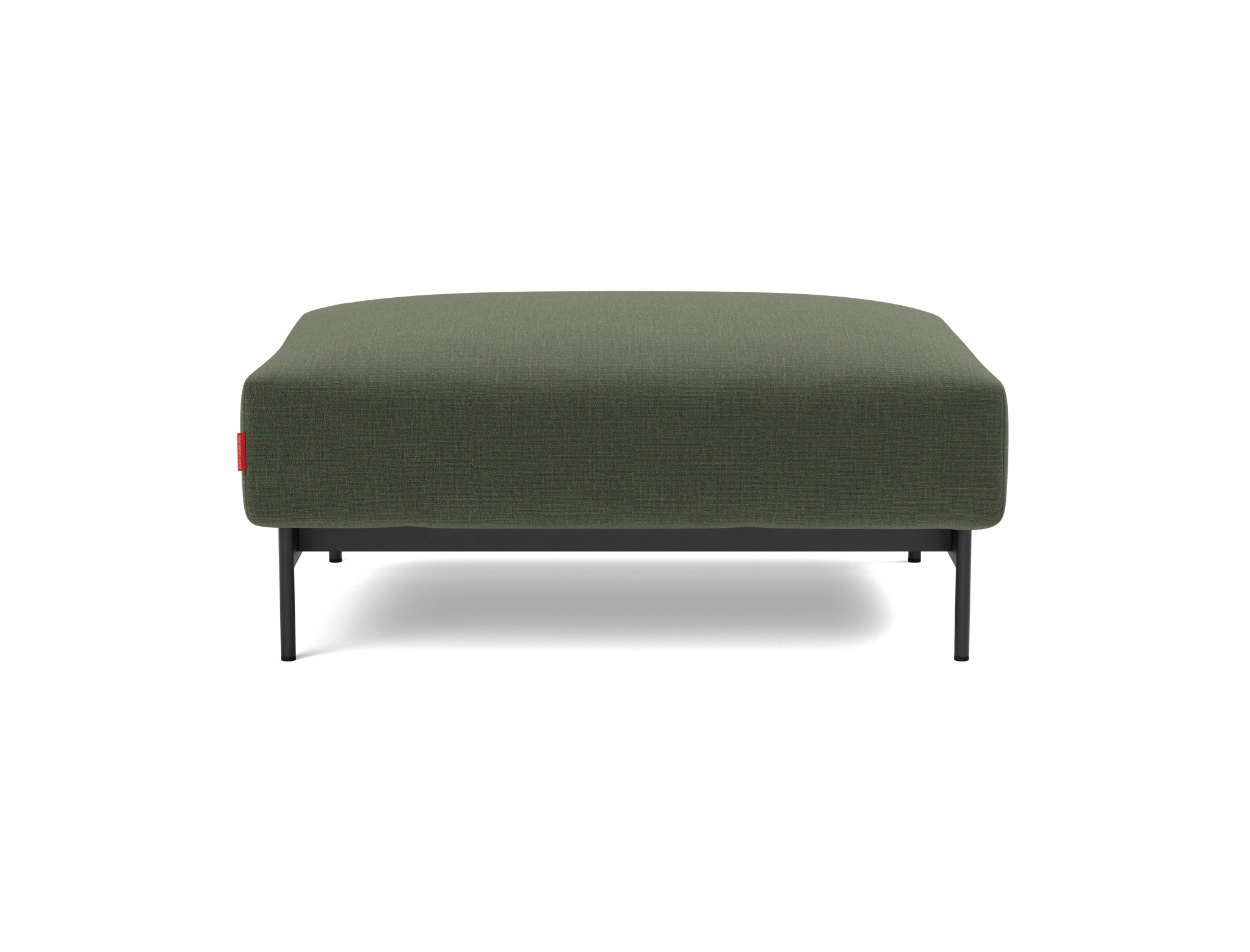 Hocker Malloy Chenille Esina 413-Olive-Green Beine Schwarzes Metall