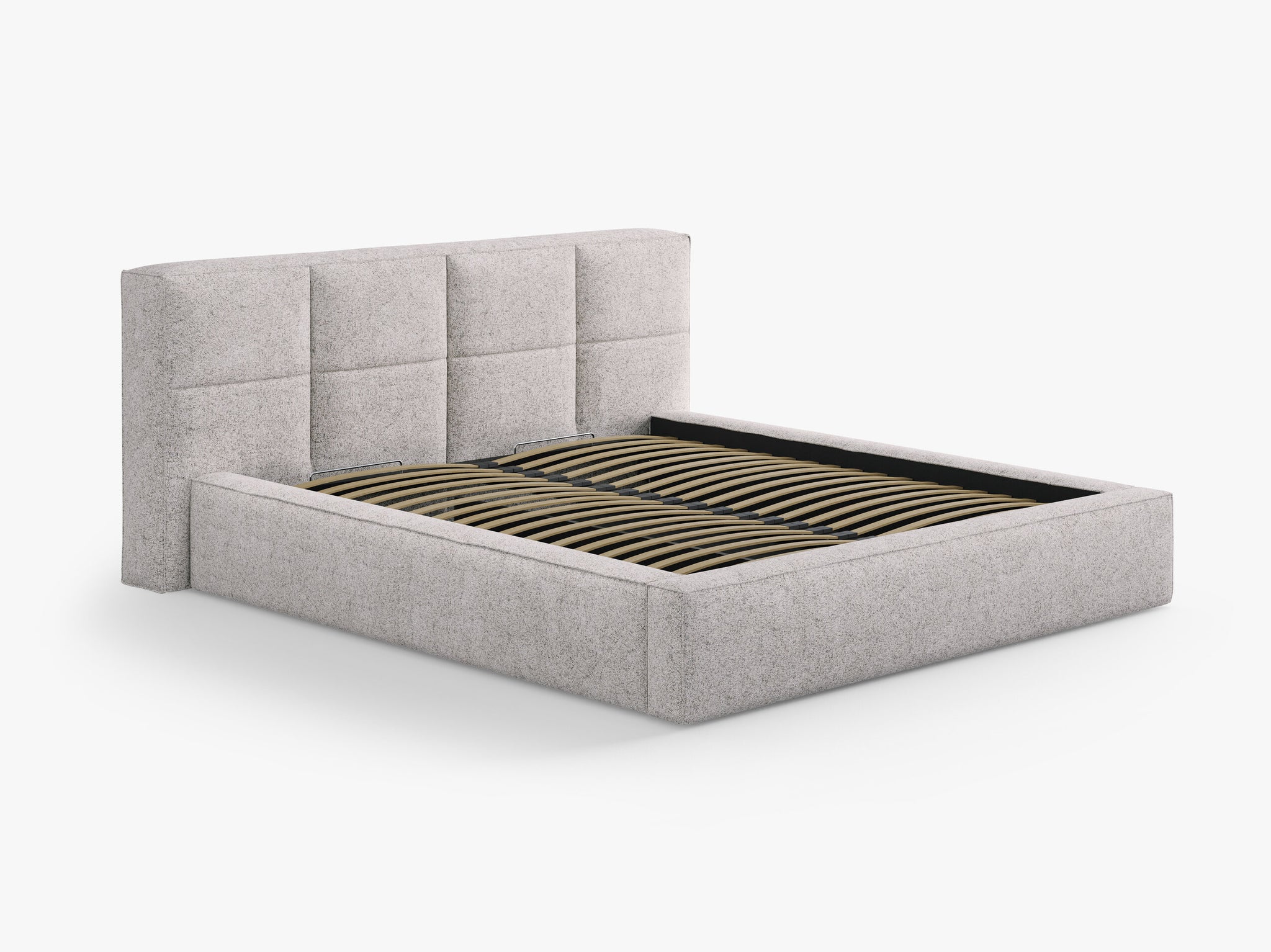 Micadoni Darren Samtiger Kopfteil Strukturierter Stoff Puente Beige Melange 189x100