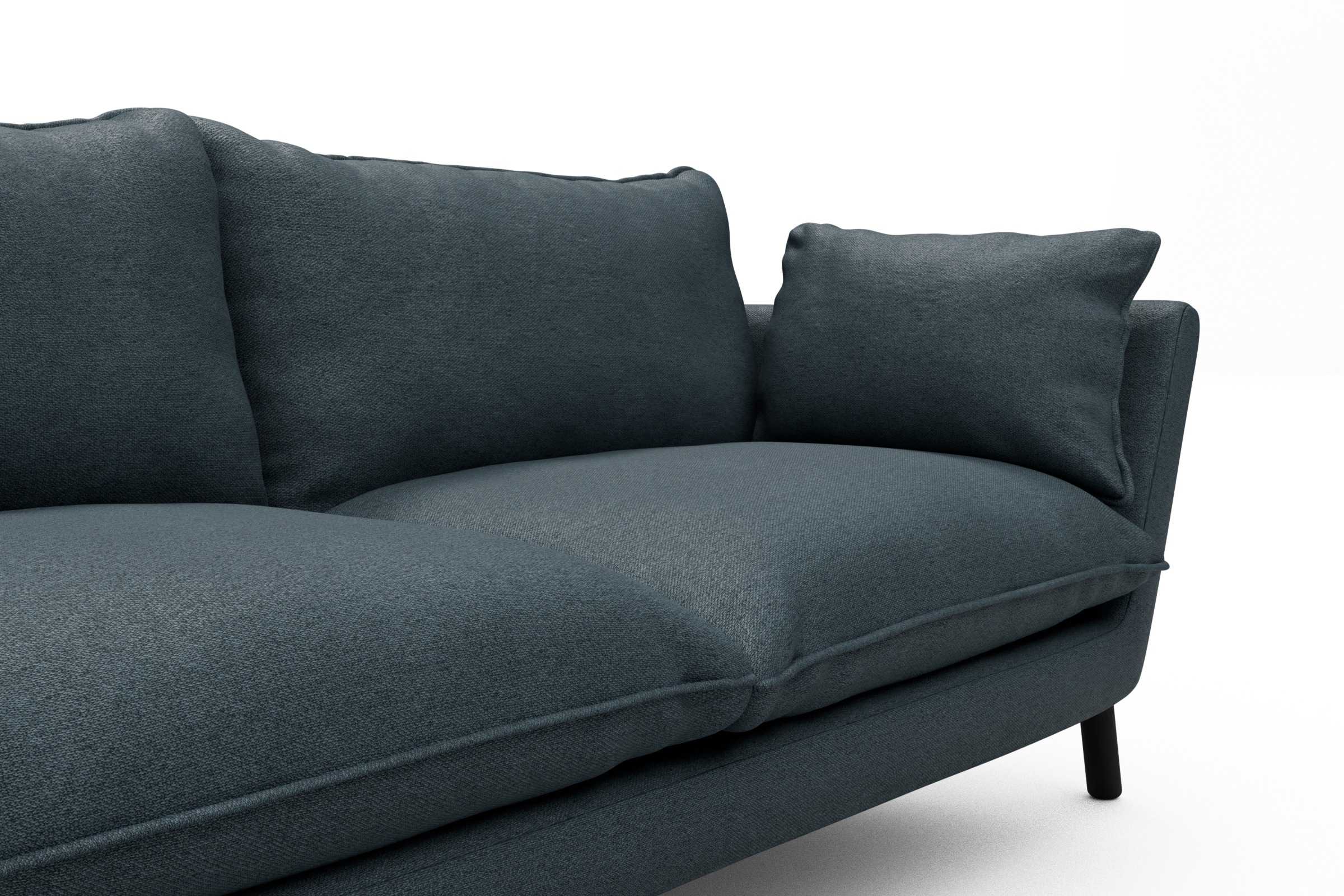 Sofa Emil PREMIUM 2-Sitzer Beinfarbe Eiche Schwarz Denari-Royal-Blue
