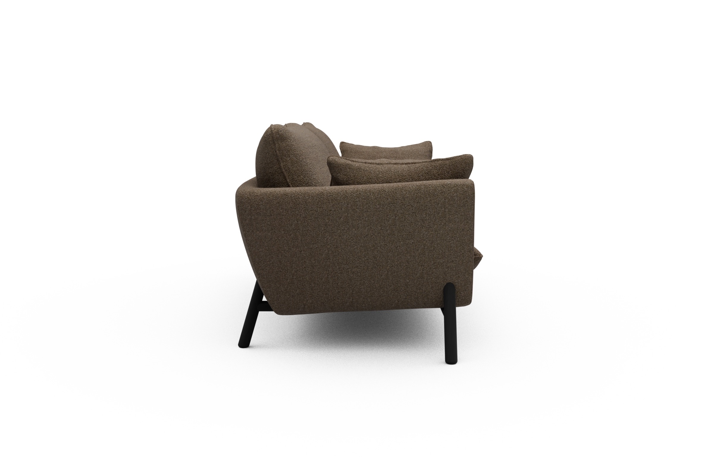 Sofa Emil 3-Sitzer Beinfarbe Eiche Schwarz Aivi-Khaki-Brown