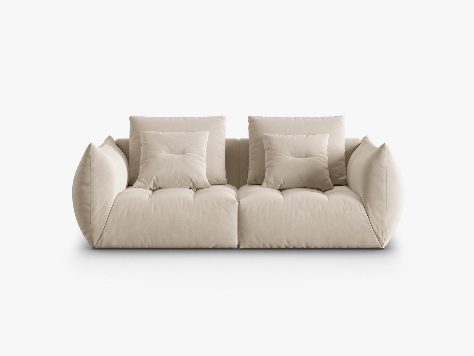 Micadoni Sofa Bloom 3-Sitzer Samt Ecru
