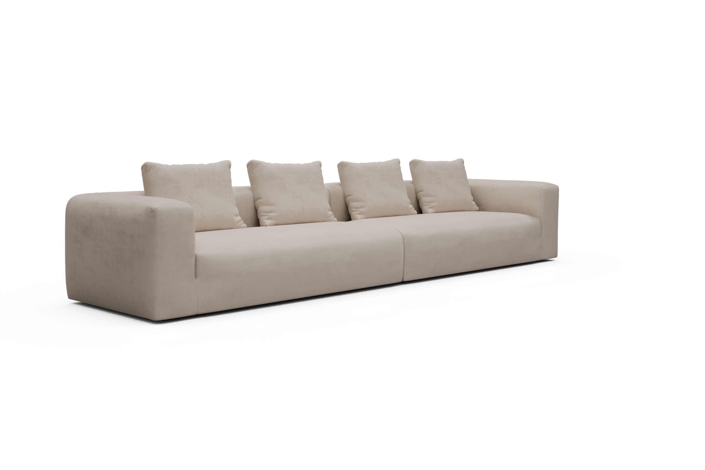 Sofa Modulares XXL Sofa Fred 5-Sitzer Cordufine-Off-White