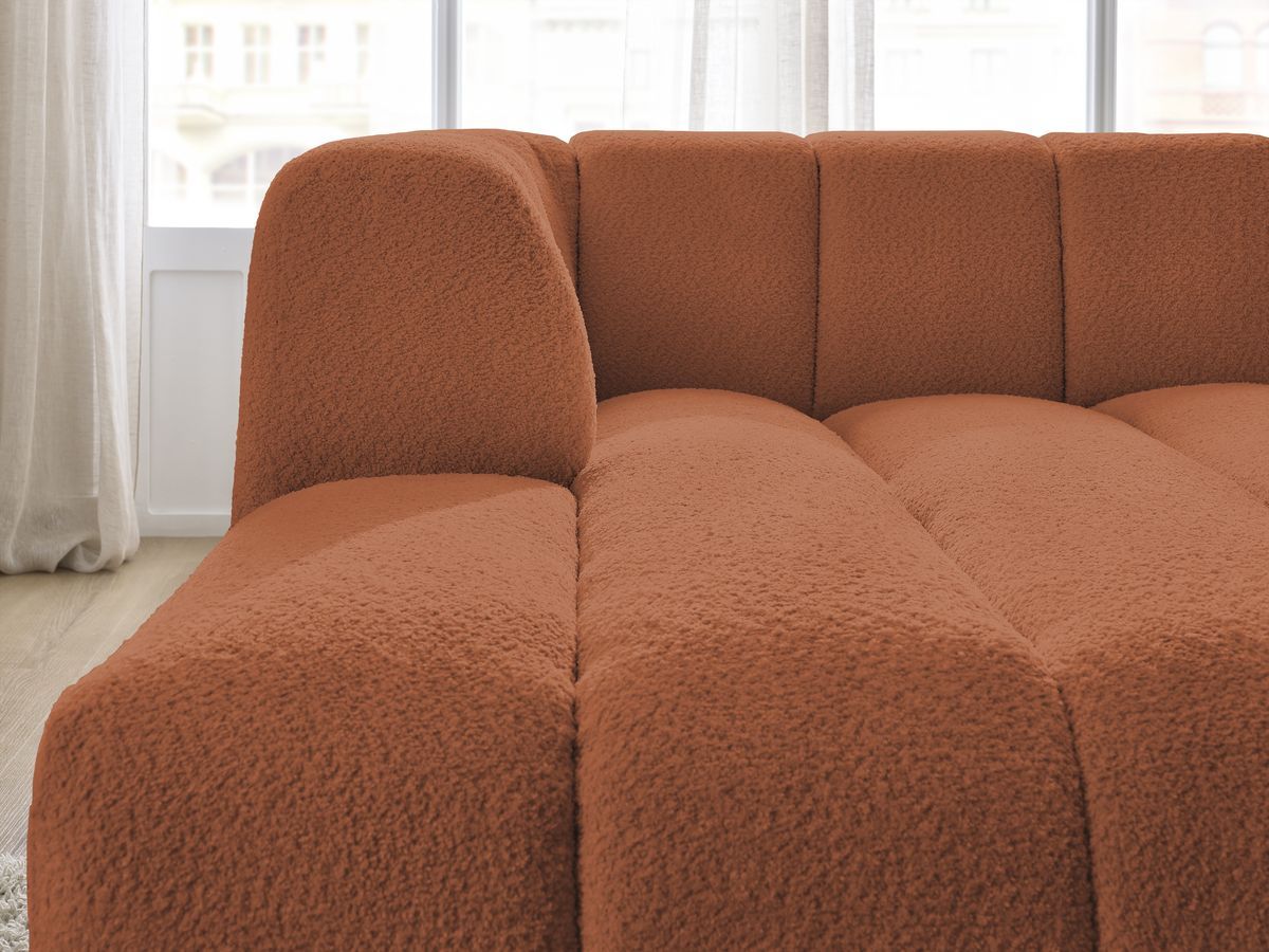 Bobochic Annecy Méridienne-Modul Bouclé-Stoff Orange Ecke links
