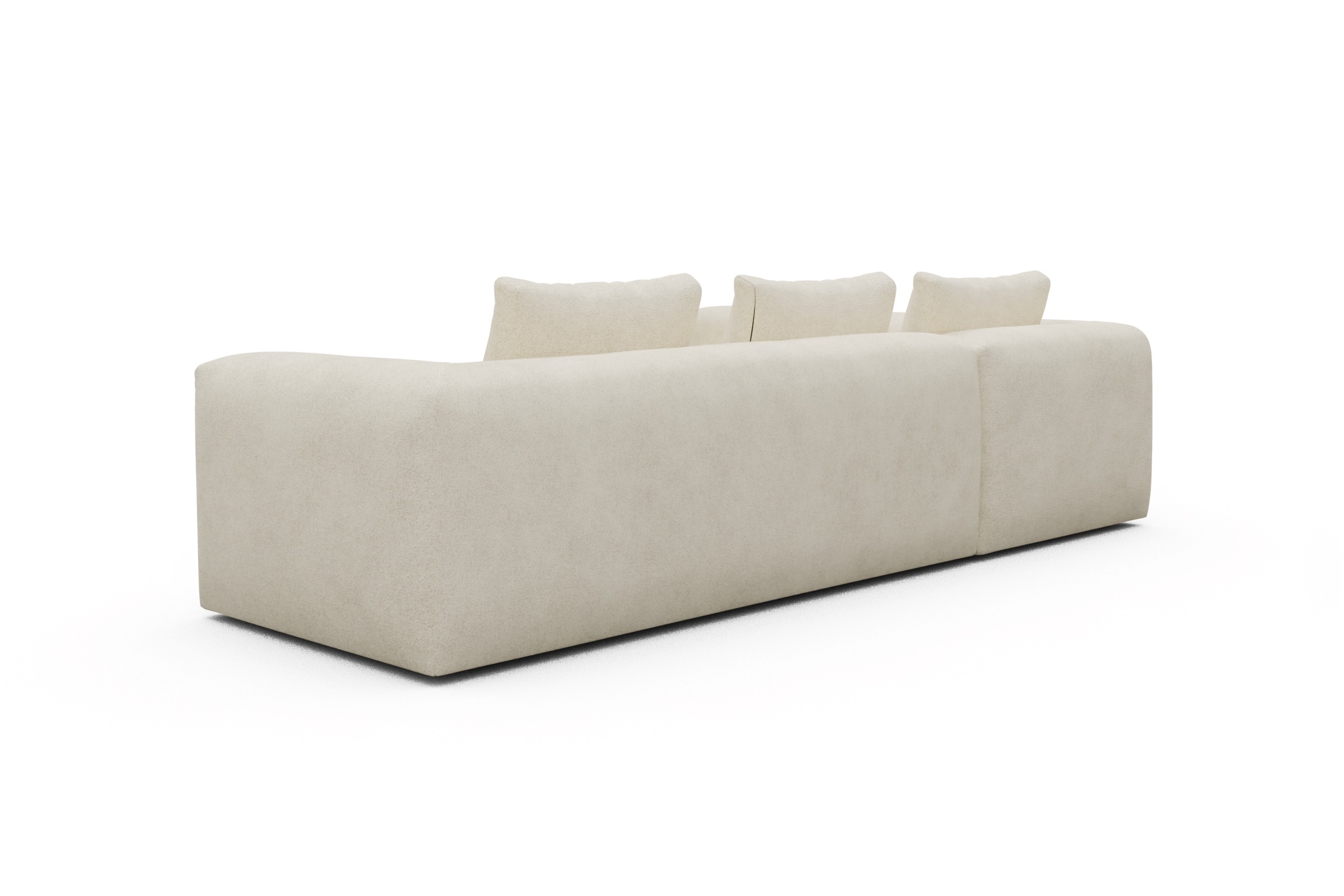 Ecksofa Fred 2x 2,5-Sitzer links offen Boucle-Off-White