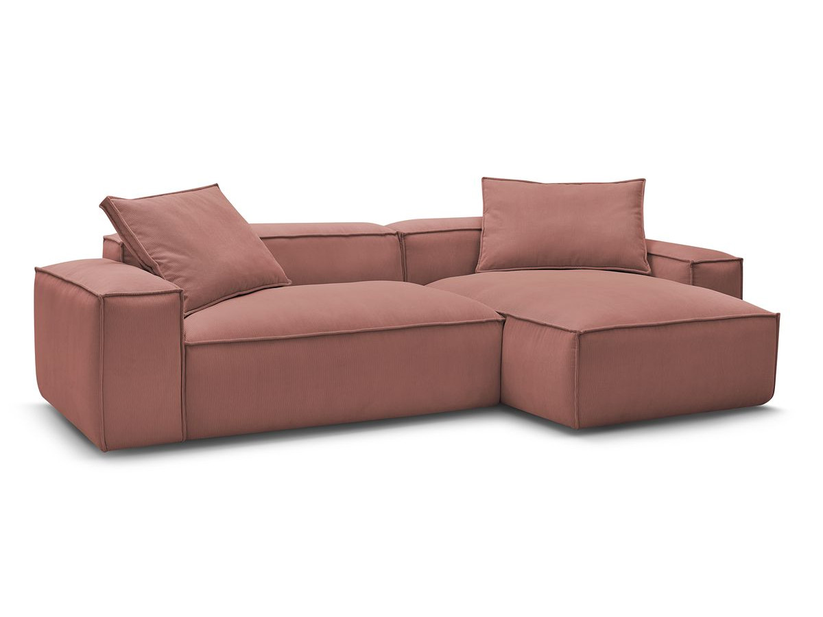 Bobochic Boheme Ecksofa, 3 Kissen Cordsamt Rosa