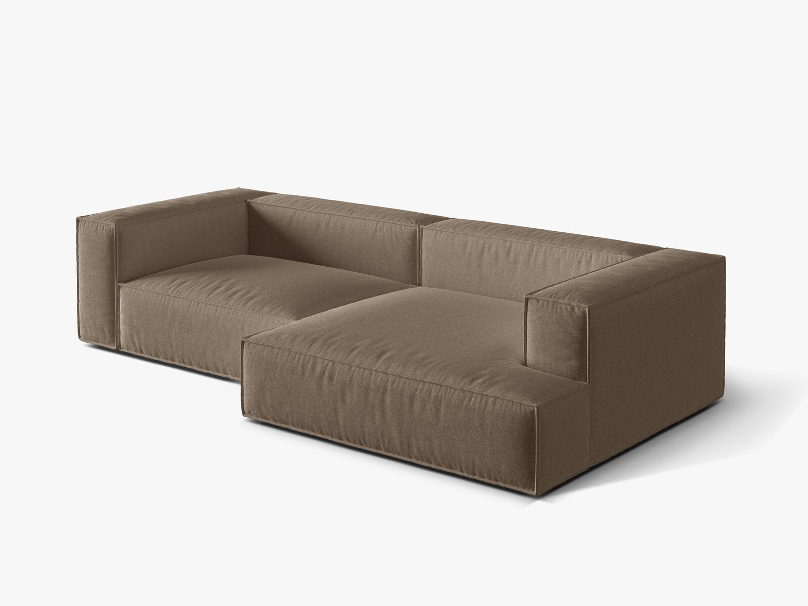 Micadoni Ecksofa Nuria 4-Sitzer Rechts Strukturierter Stoff Cappuccino