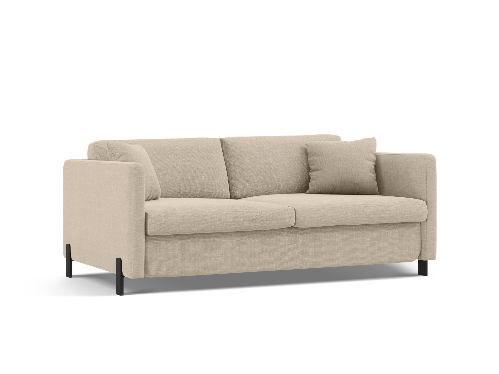 Micadoni Schlafsofa Gloria 3-Sitzer Strukturierter Stoff Beige 205x160