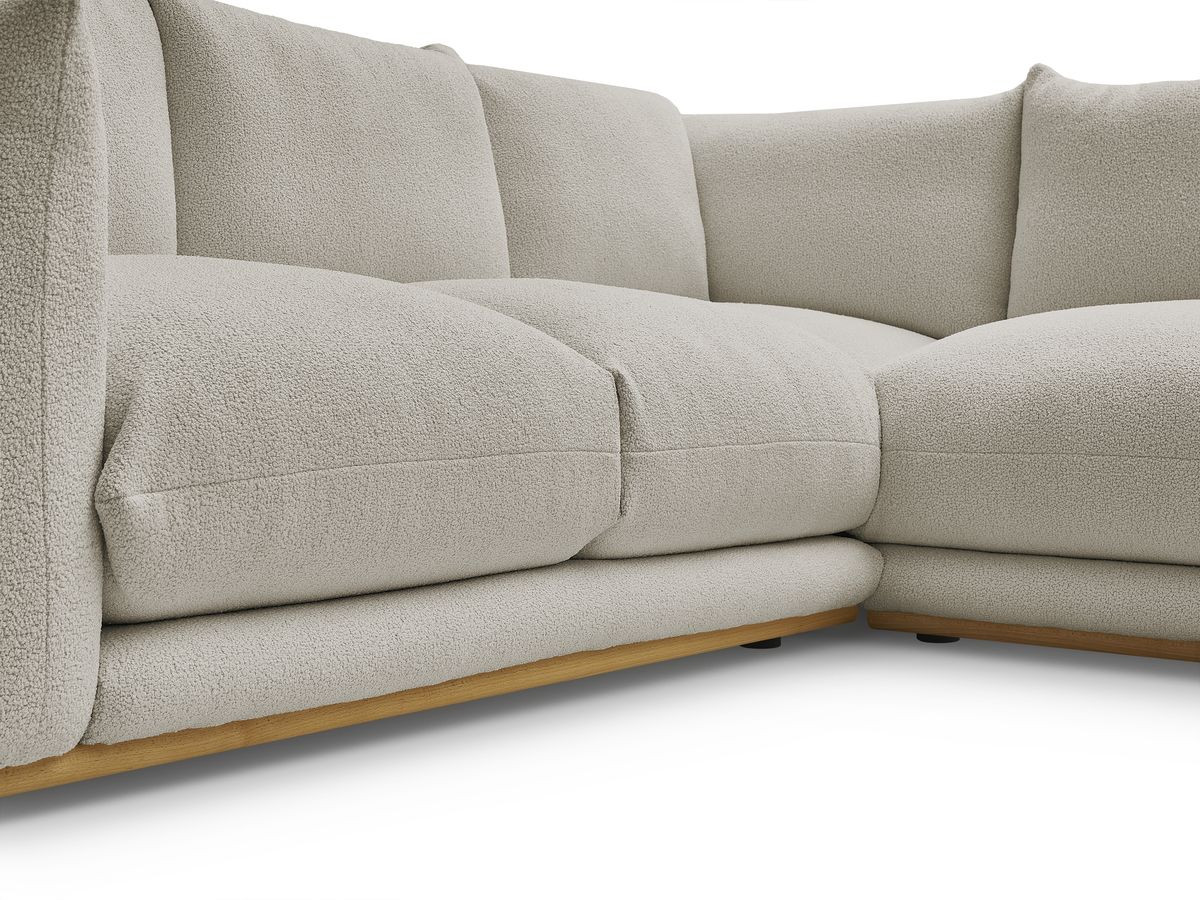 Bobochic Ernest Ecksofa mit Pouf Bouclé-Stoff Taupe