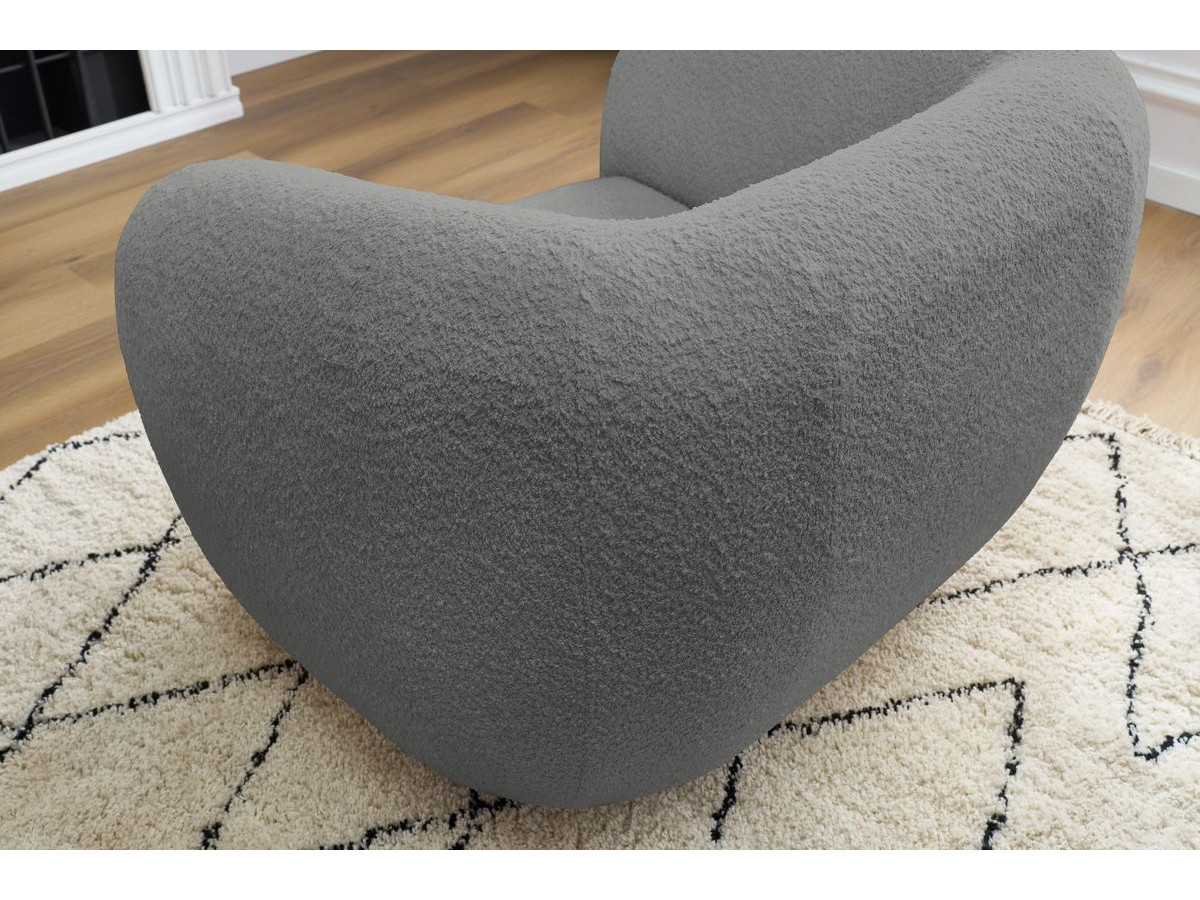 Bobochic Celine Sessel Bouclé-Stoff Dunkelgrau