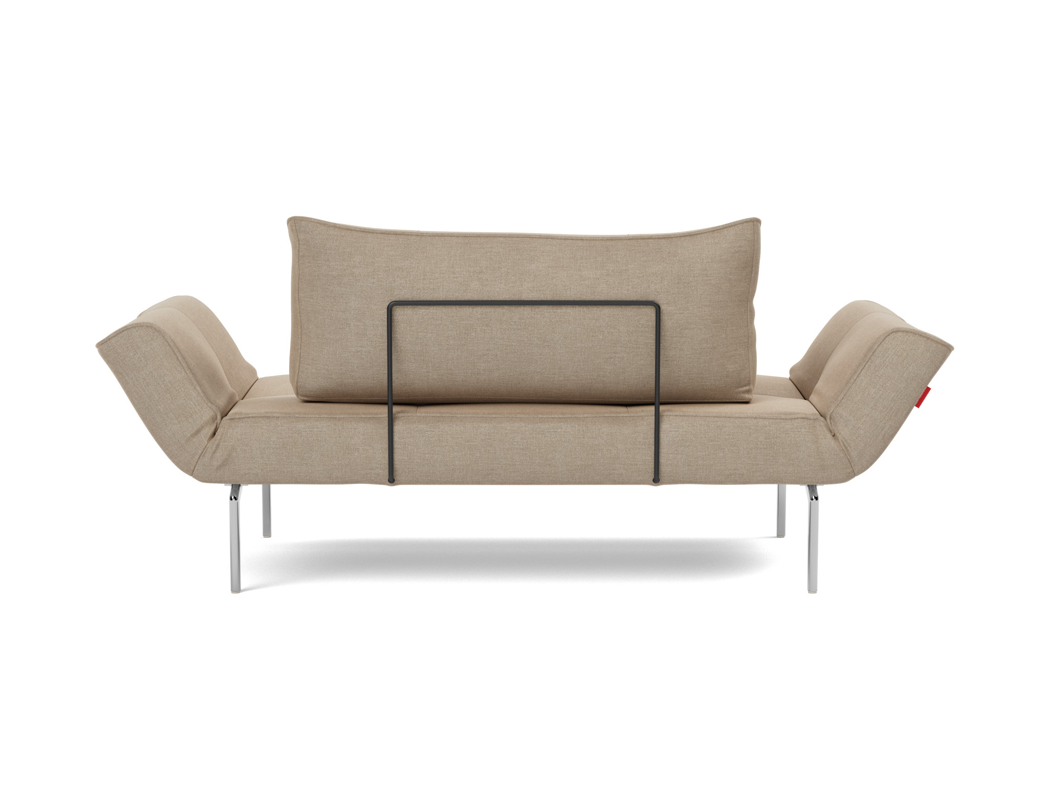 Tagesbett Zeal Flachgewebe Phobos 587-Mocha Beine Straw Aluminium