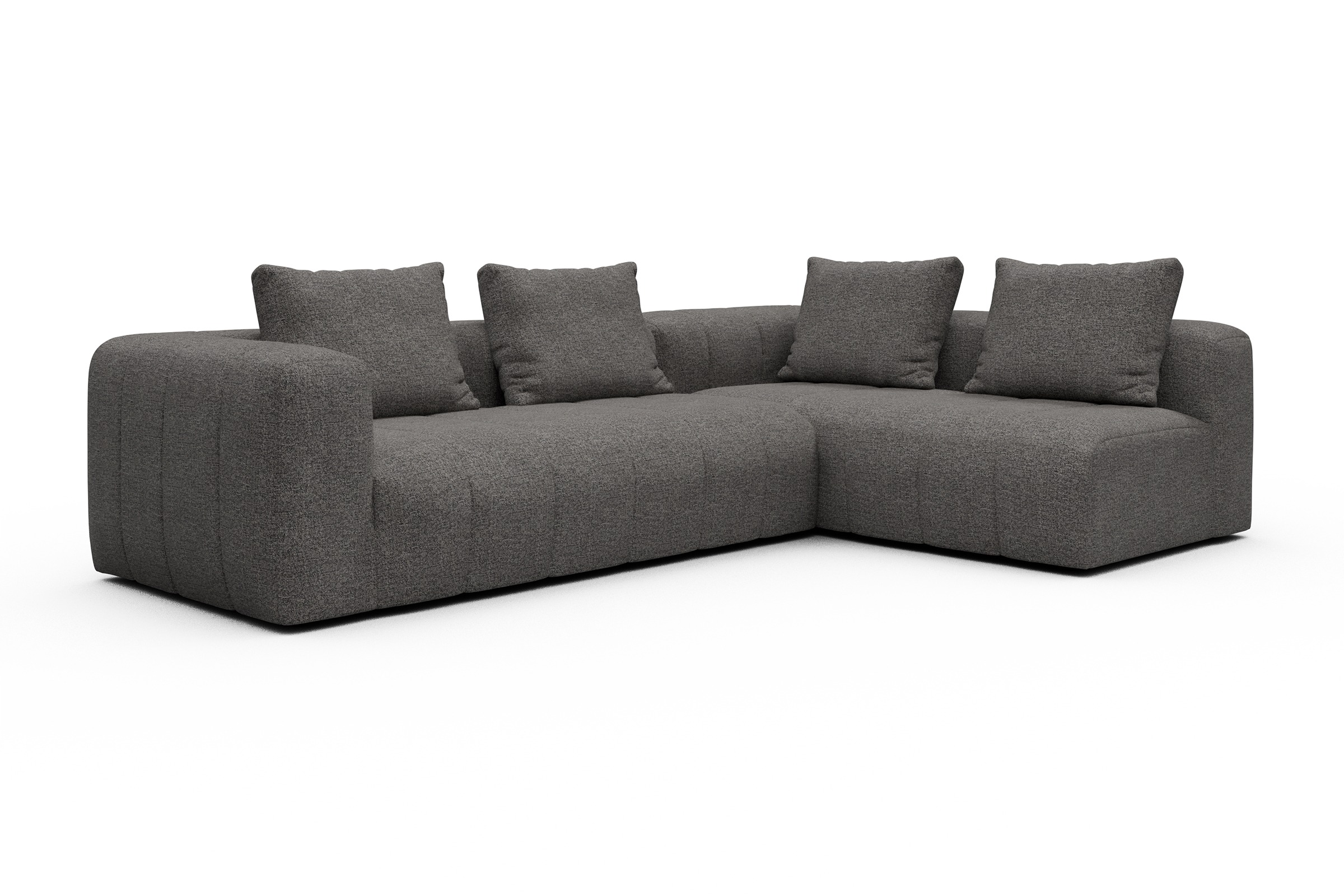 Ecksofa Hugo 2x 2,5-Sitzer Armlehne links Carreno-Salt-and-Pepper