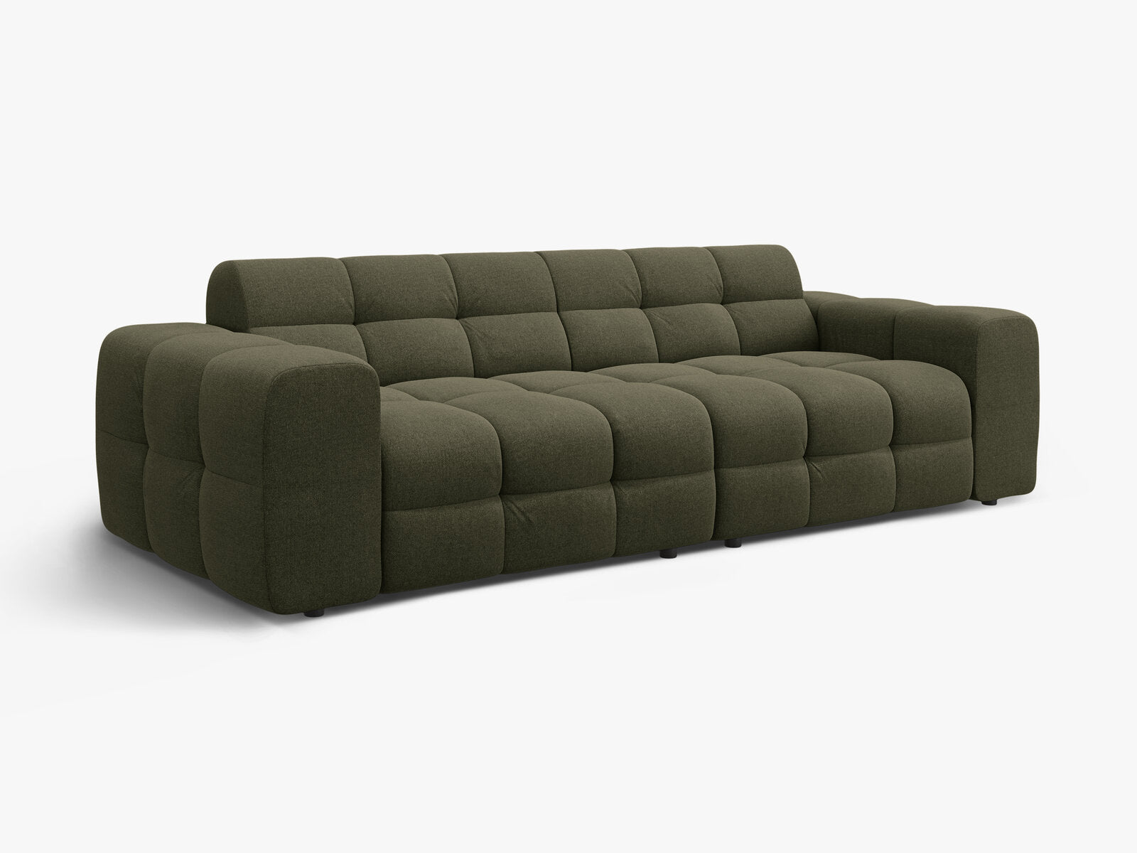 Micadoni Sofa Kendal 4-Sitzer Strukturierter Stoff Amazonas Grün